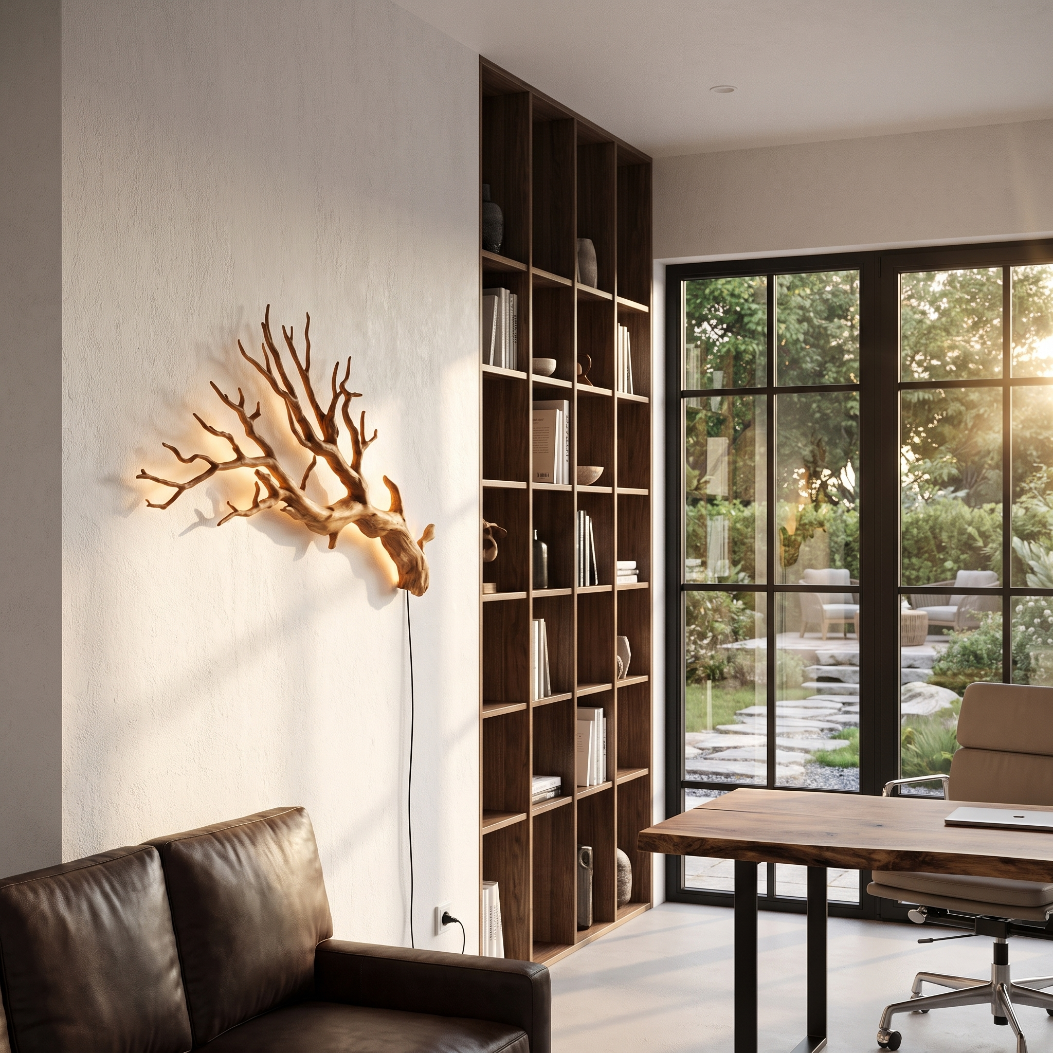 Sculptural Wall Light With Nature Inspired Tree Branch Design For Entryway