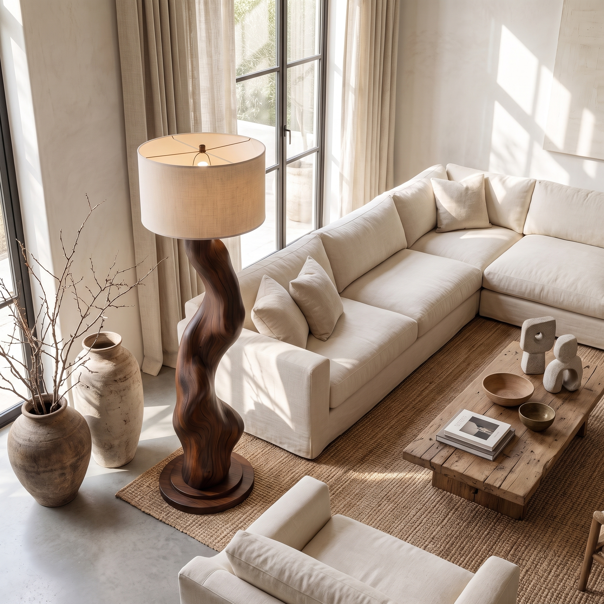Modern Wooden Standing Floor Lamp For Bedroom And Living Room