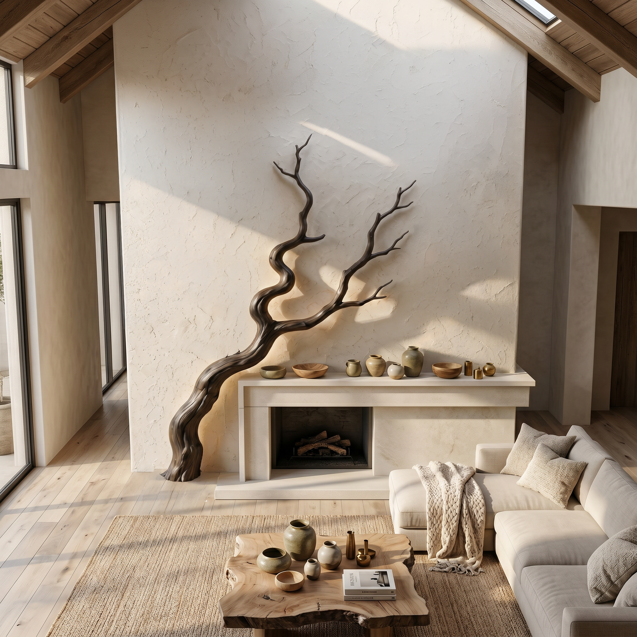 Nature Inspired Wall Decor Sculptural Branch Design For Living Room