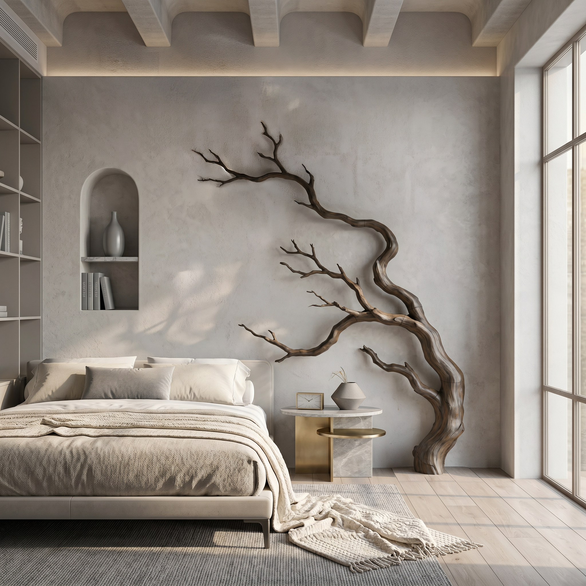 Contemporary Wall Decor Tree Branch Sculpture For Bedroom