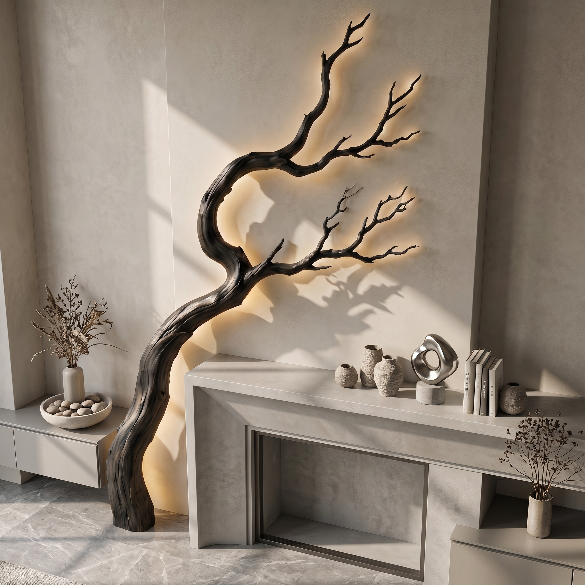 Organic Wall Decor Sculptural Tree For Living Room