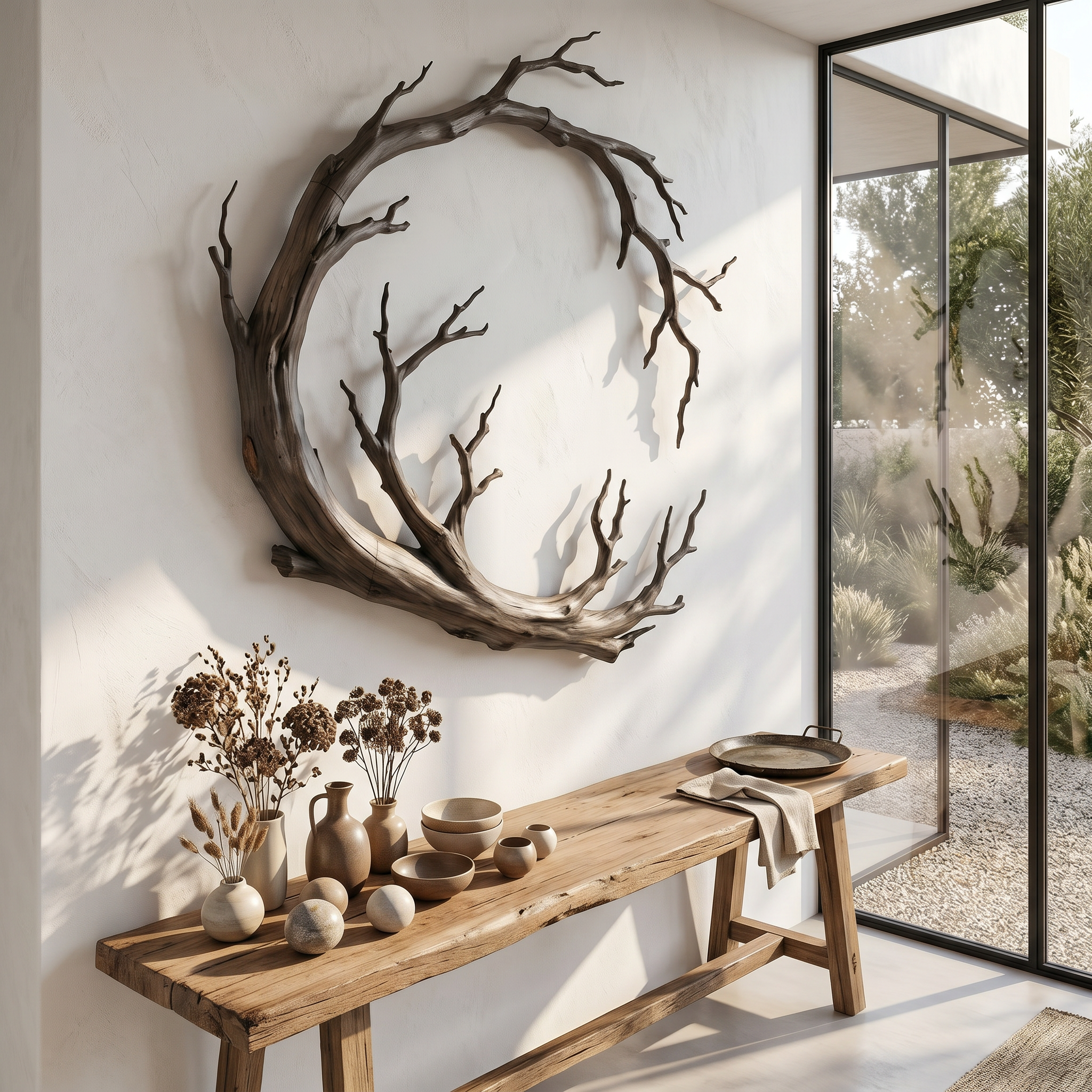 Nature Inspired Wall Decor Organic Branch Ring For Living Room