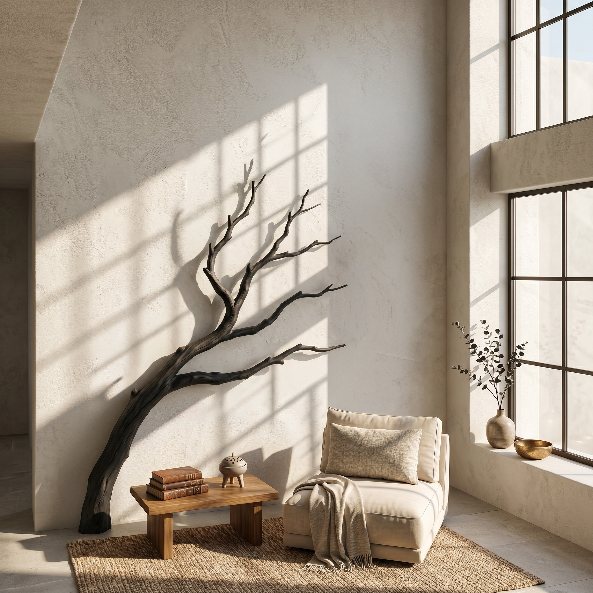 Contemporary Wall Decor Natural Tree Branch Form For Living Room