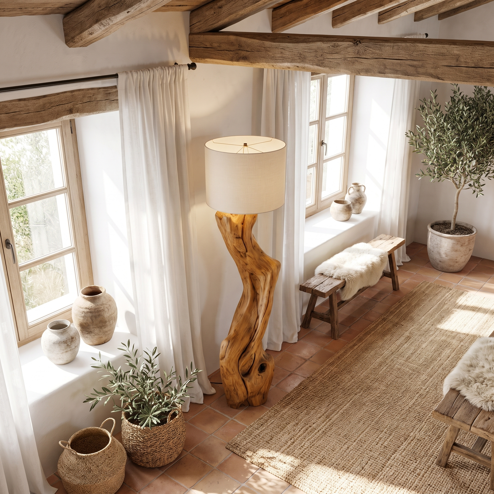 Sculptural Tree Floor Lamp For Living Room And Corner