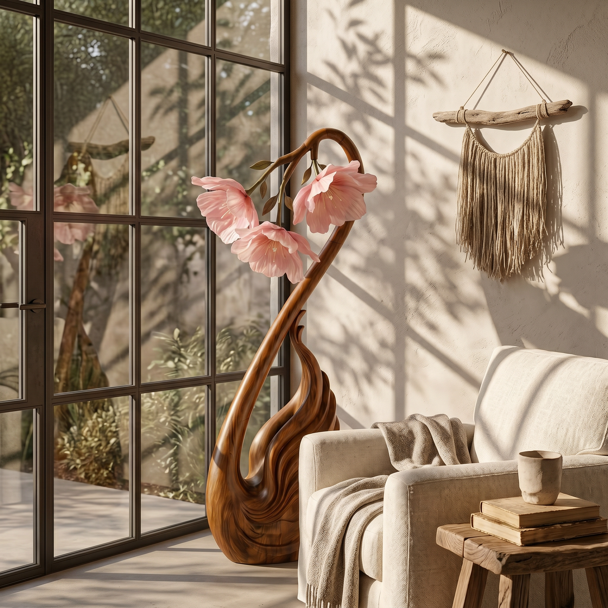 Modern Floor Lamp Sculptural Flower Design For Living Room