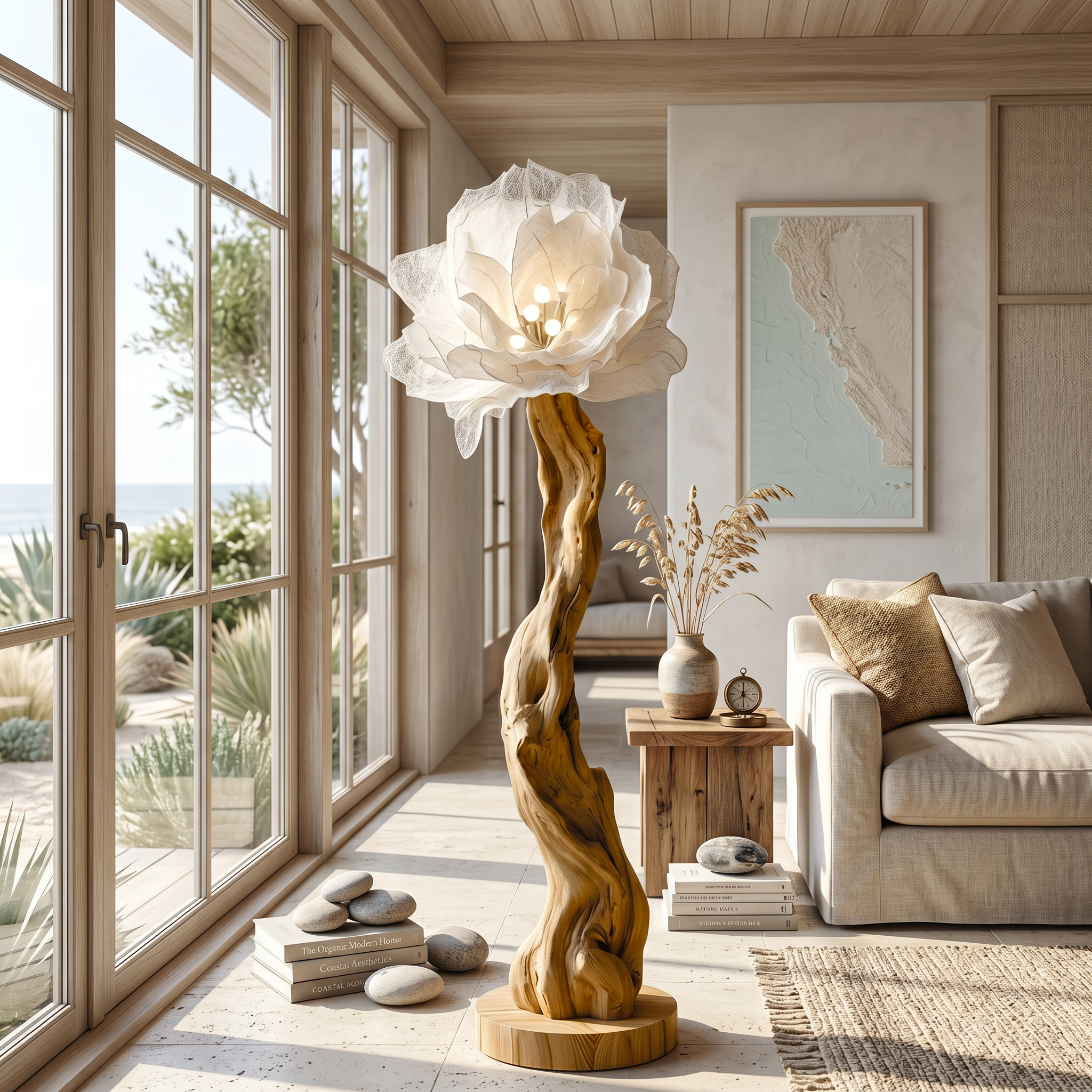 Organic Standing Lamp Sculptural Bloom Design For Living Room