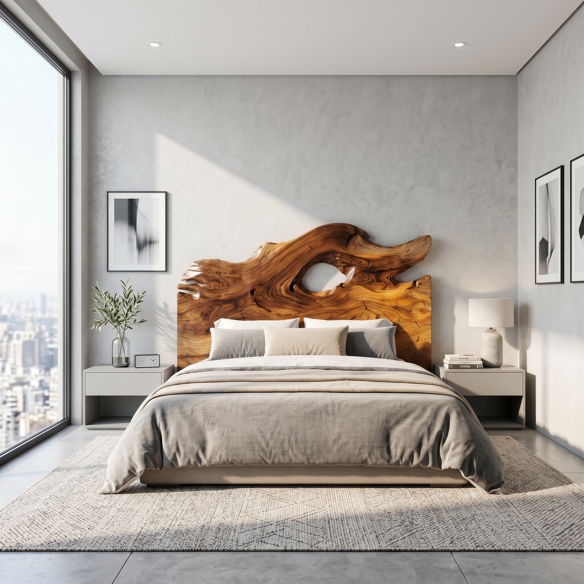 Organic Driftwood Headboard Wooden Bed Headboard For Bedroom