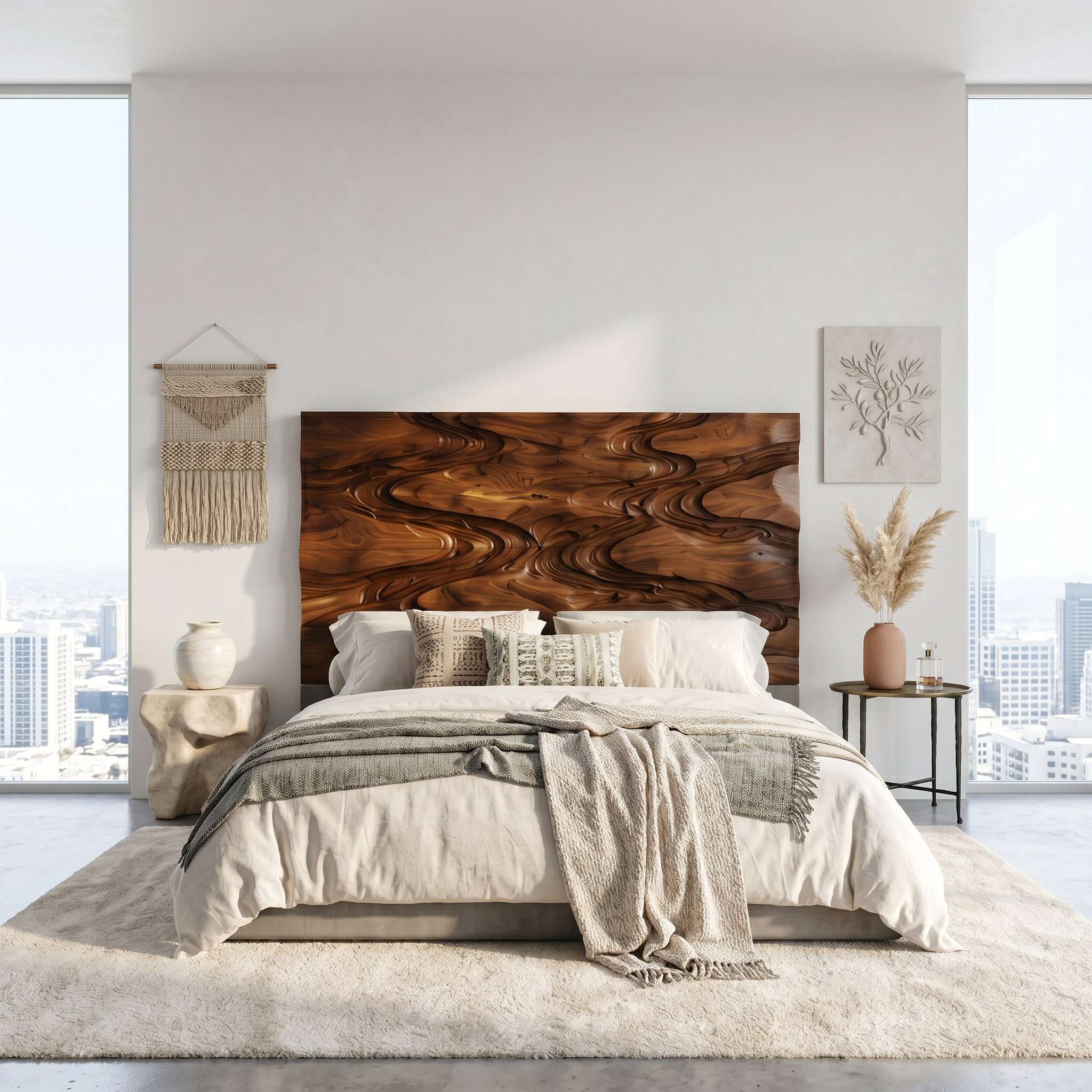 Rustic Live Edge Headboard Wooden Bed Headboard For Bedroom