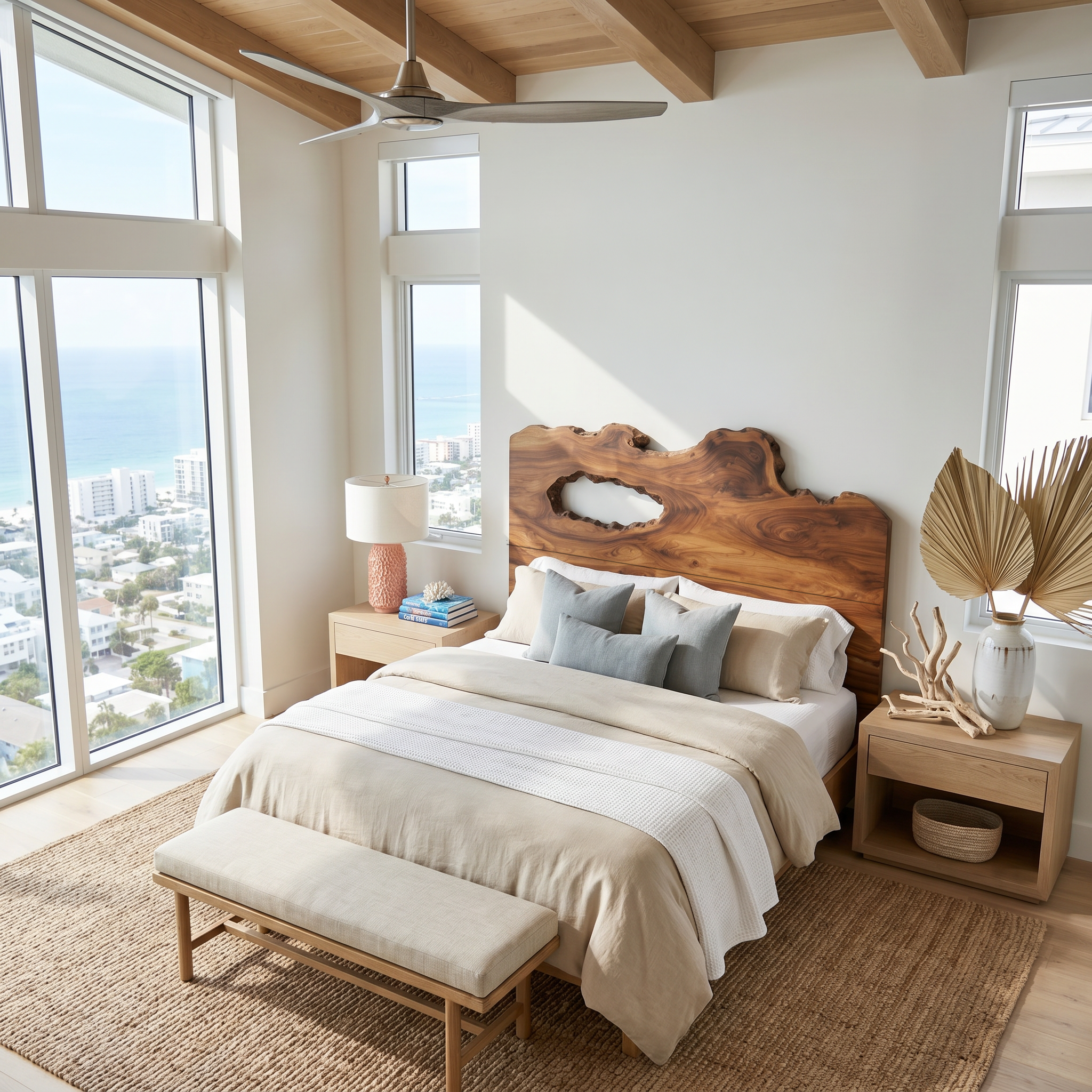 Rustic Natural Knot Headboard Wooden Bed Headboard For Bedroom
