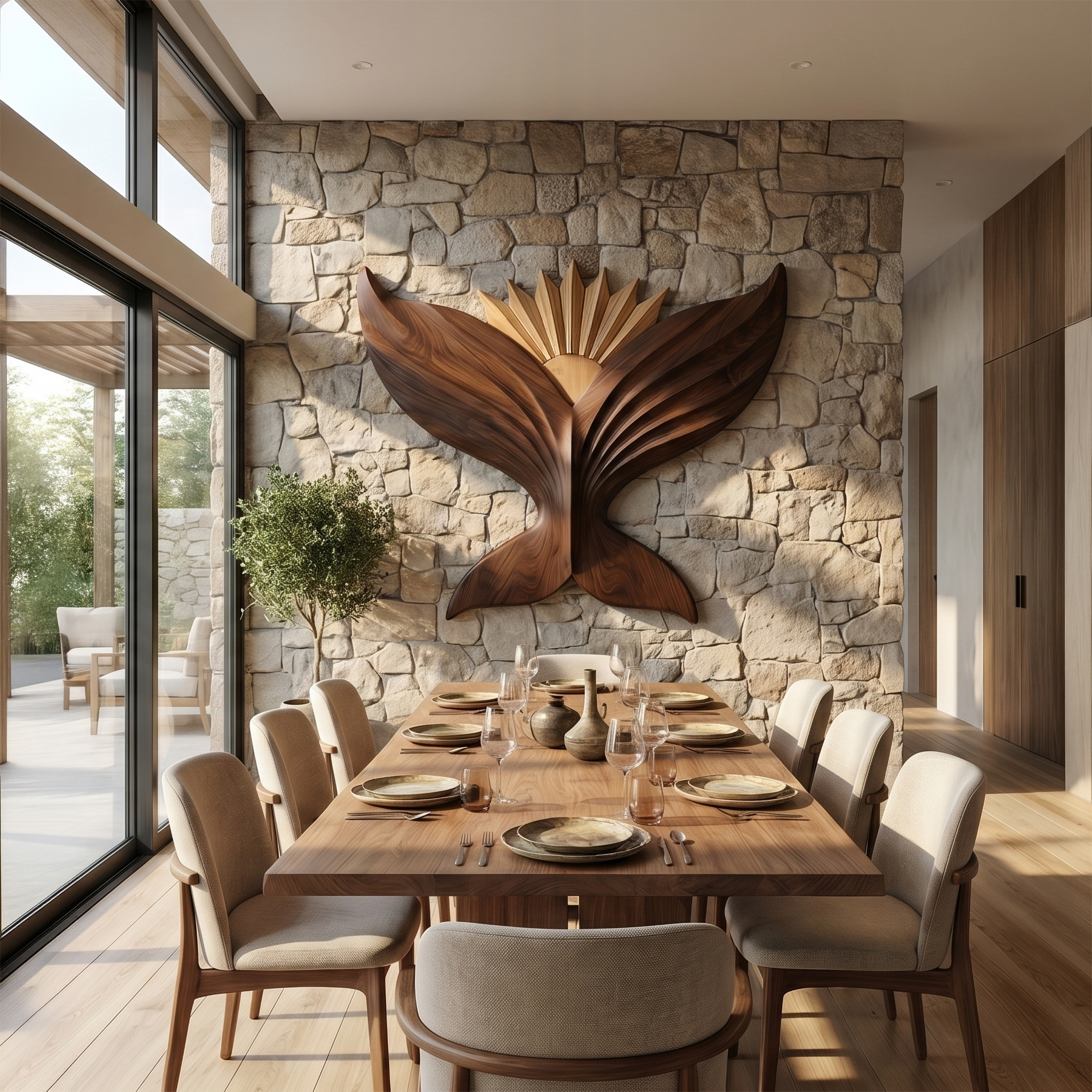Sculptural Eagle Wooden Wall Art For Living Room And Entryway