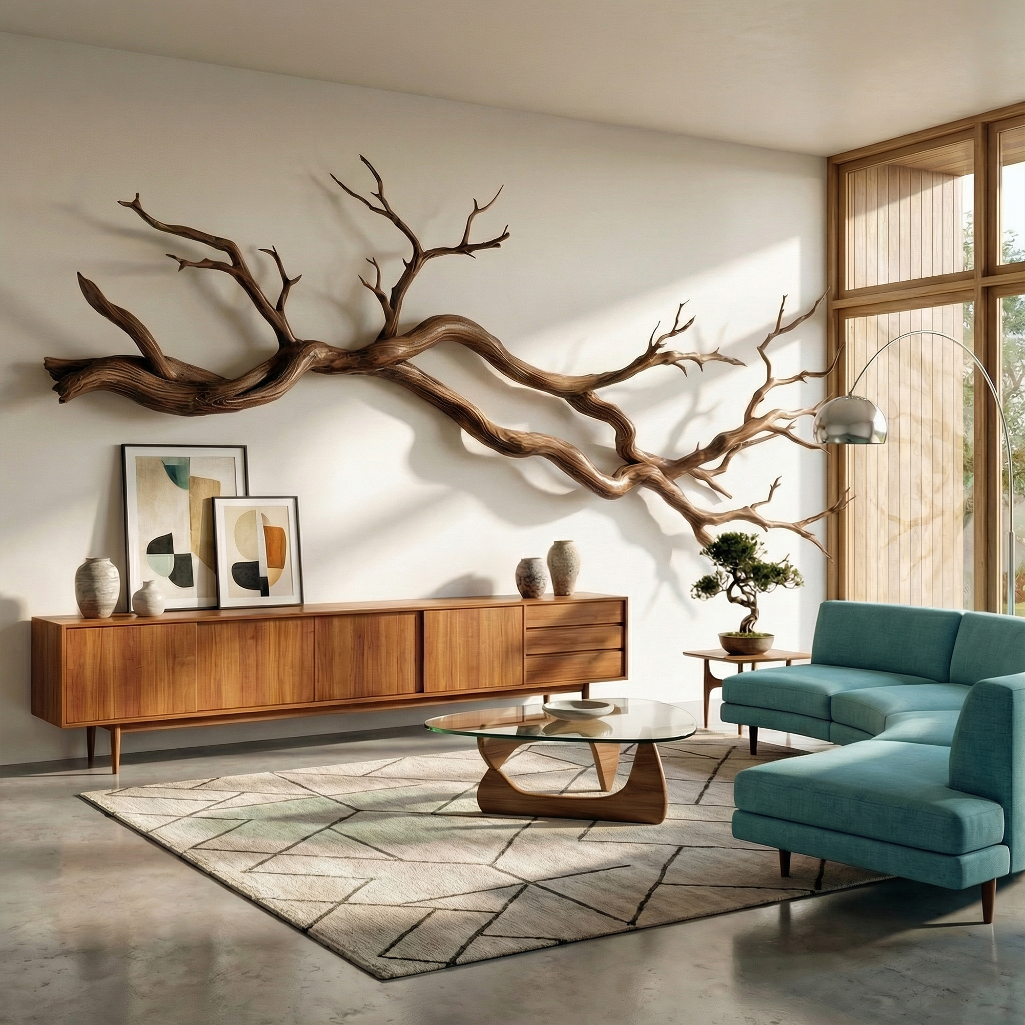 Wabi Sabi Horizontal Branch Wall Sculpture Living Room