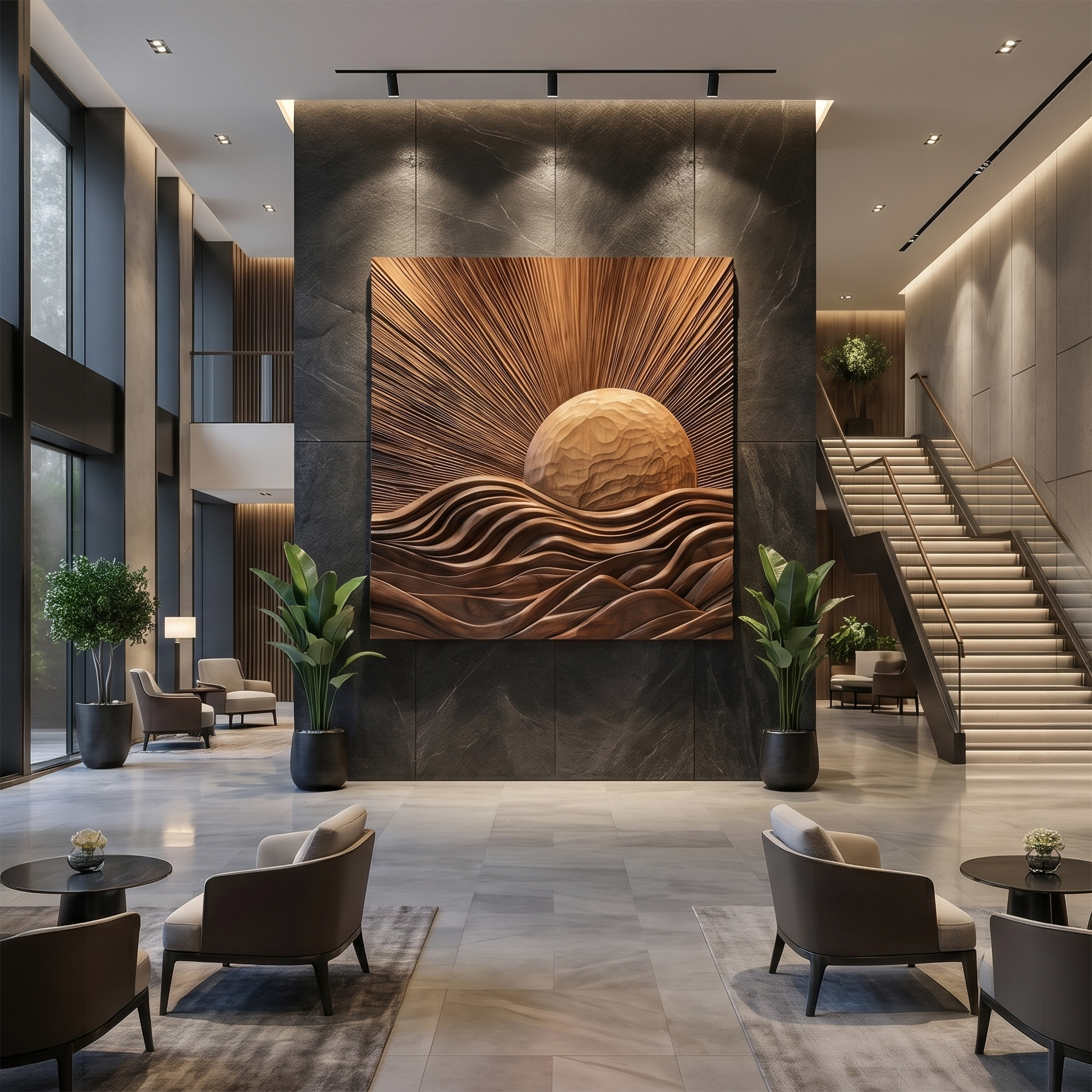 Organic Sunrise Wall Art Panel For Living Room And Entryway