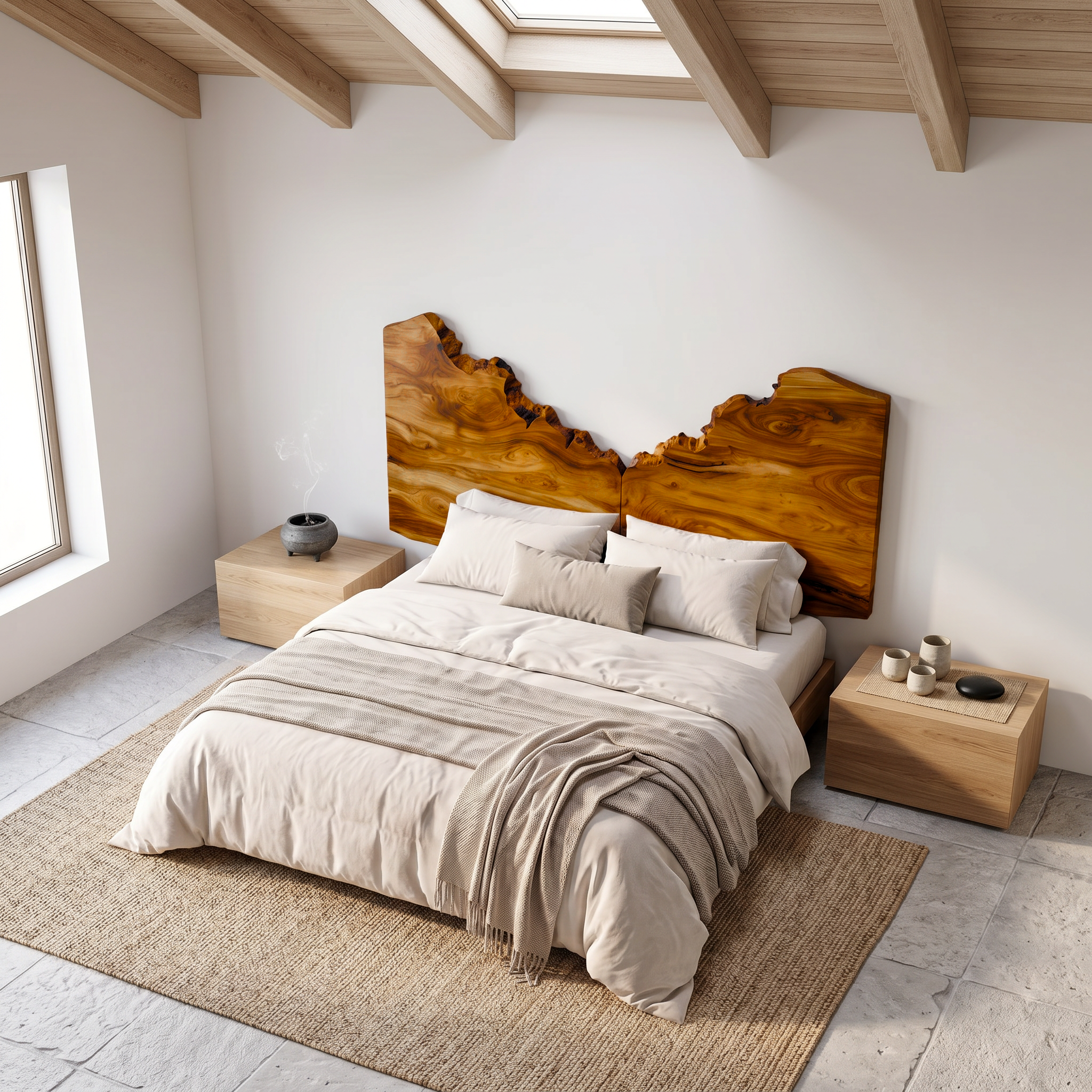 Organic Live Edge Headboard Wooden Bed Headboard For Bedroom