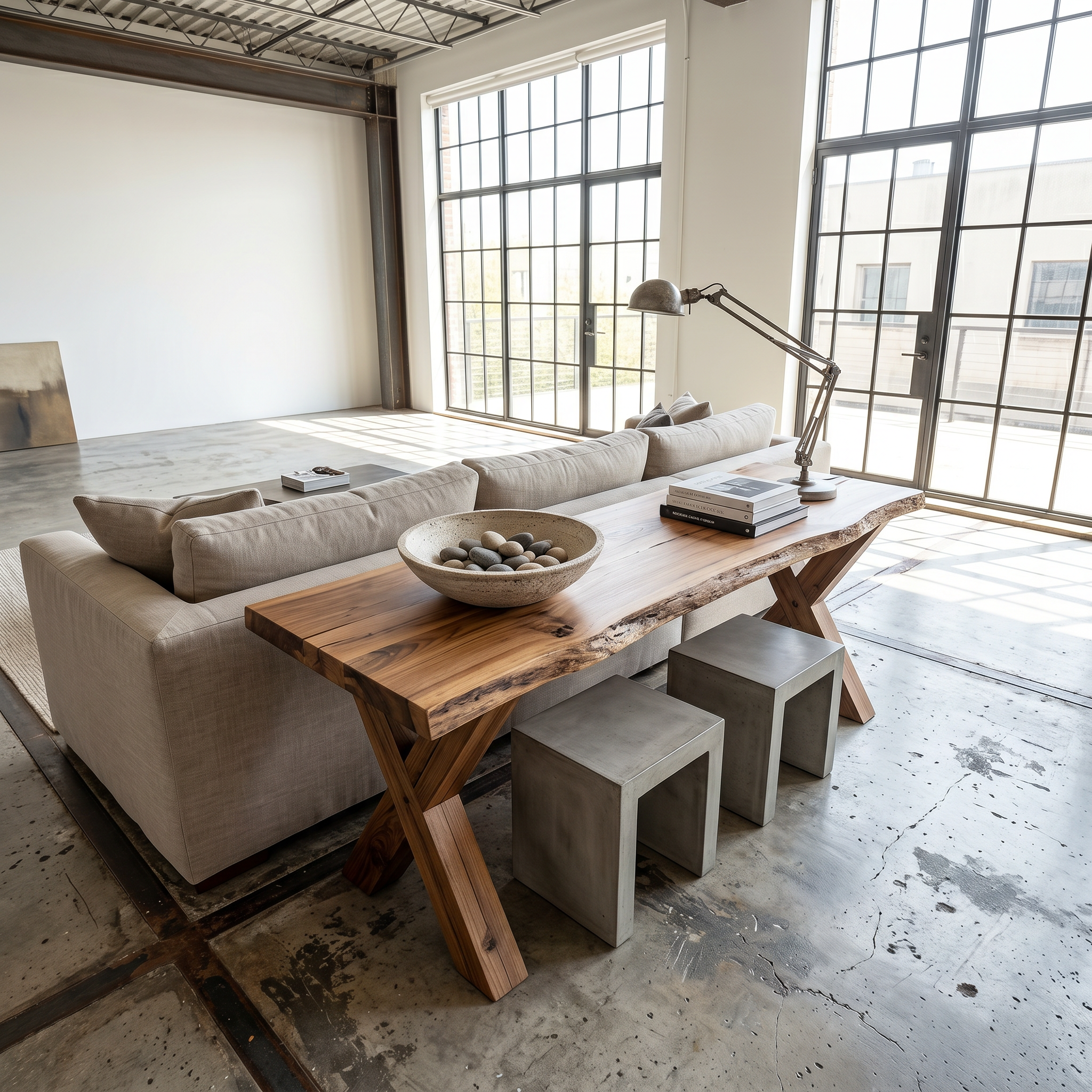 Rustic Console Table Farmhouse Sofa