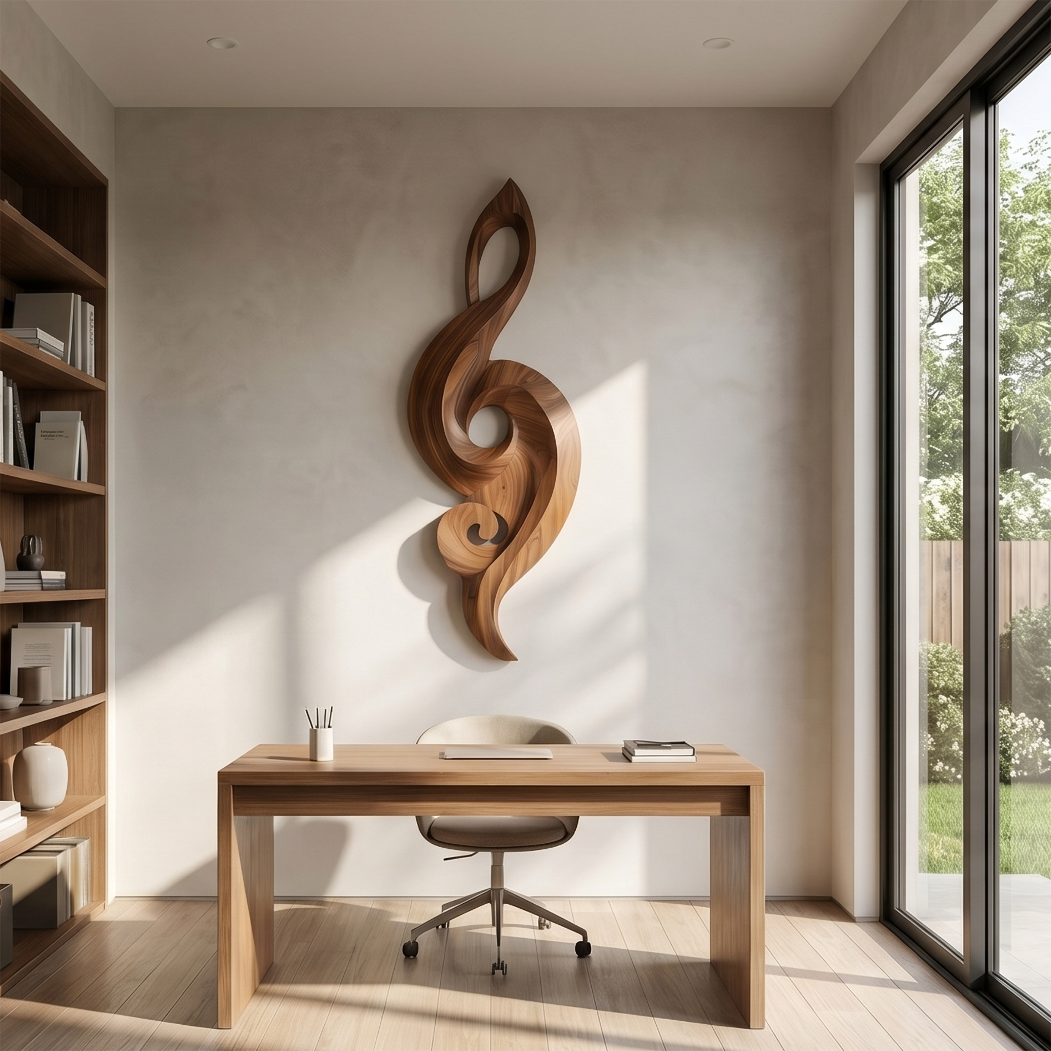 Minimalist Music Note Wooden Wall Art For Living Room