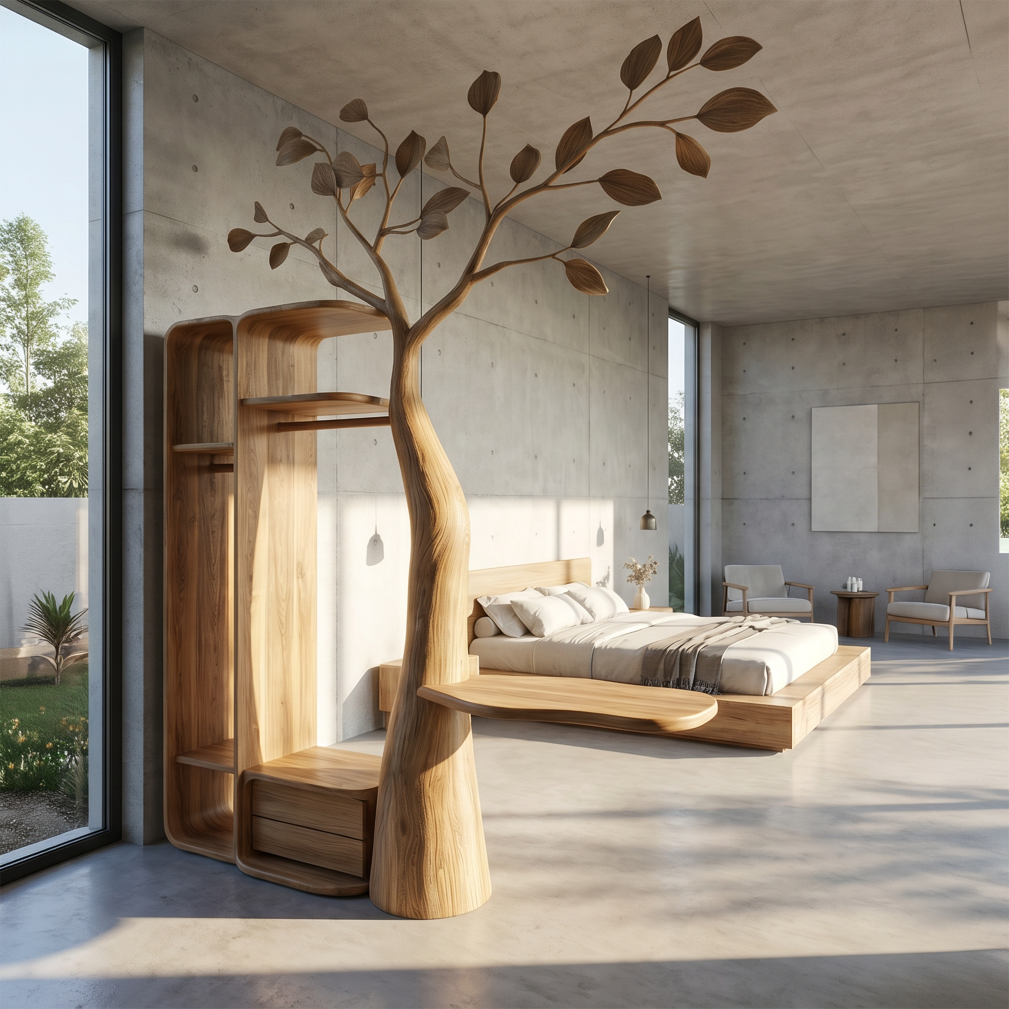 Rustic Tree Coat Rack Wall Mount Vanity Bedroom And Dressing Room