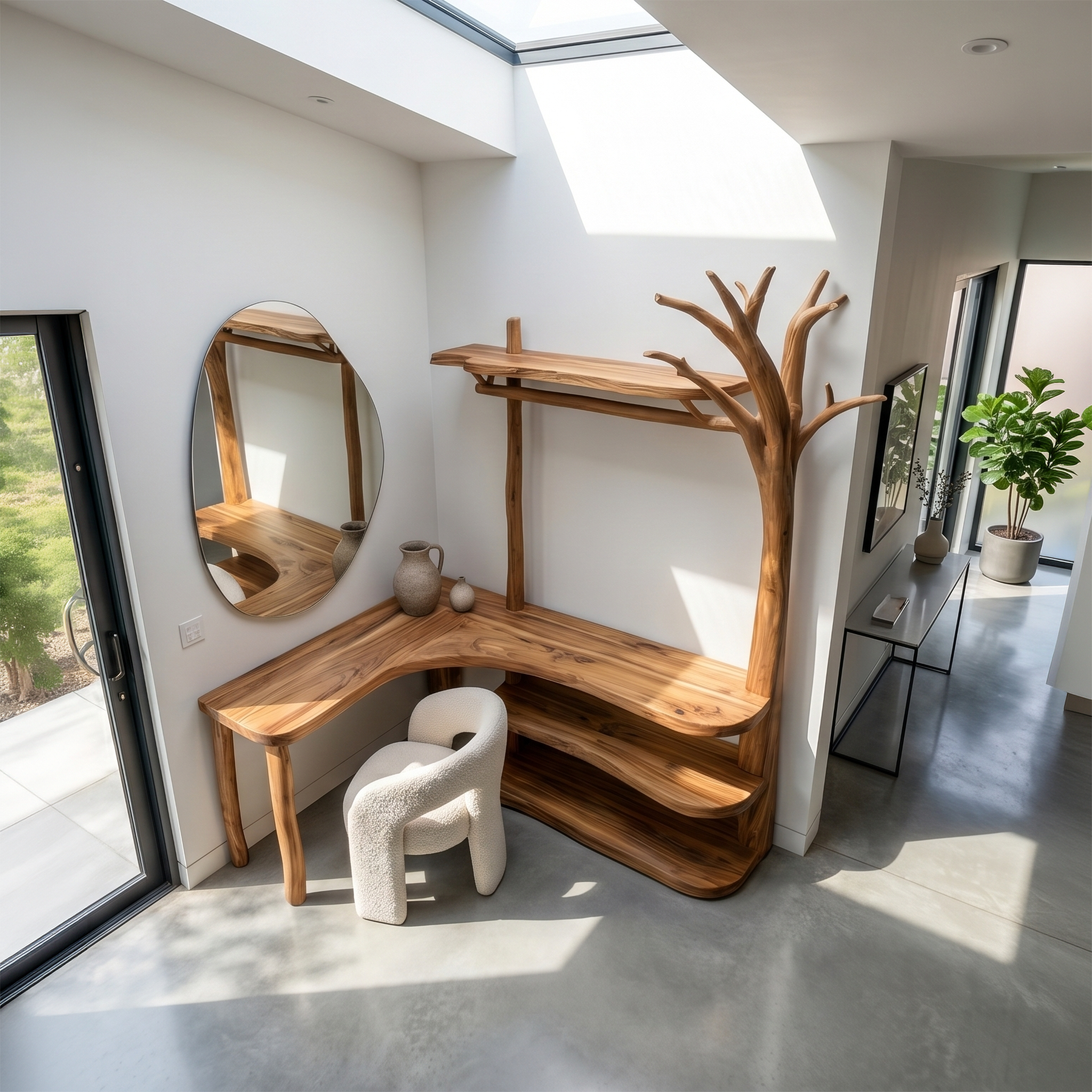 Natural Tree Coat Rack Corner Makeup Vanity Bedroom And Dressing Room