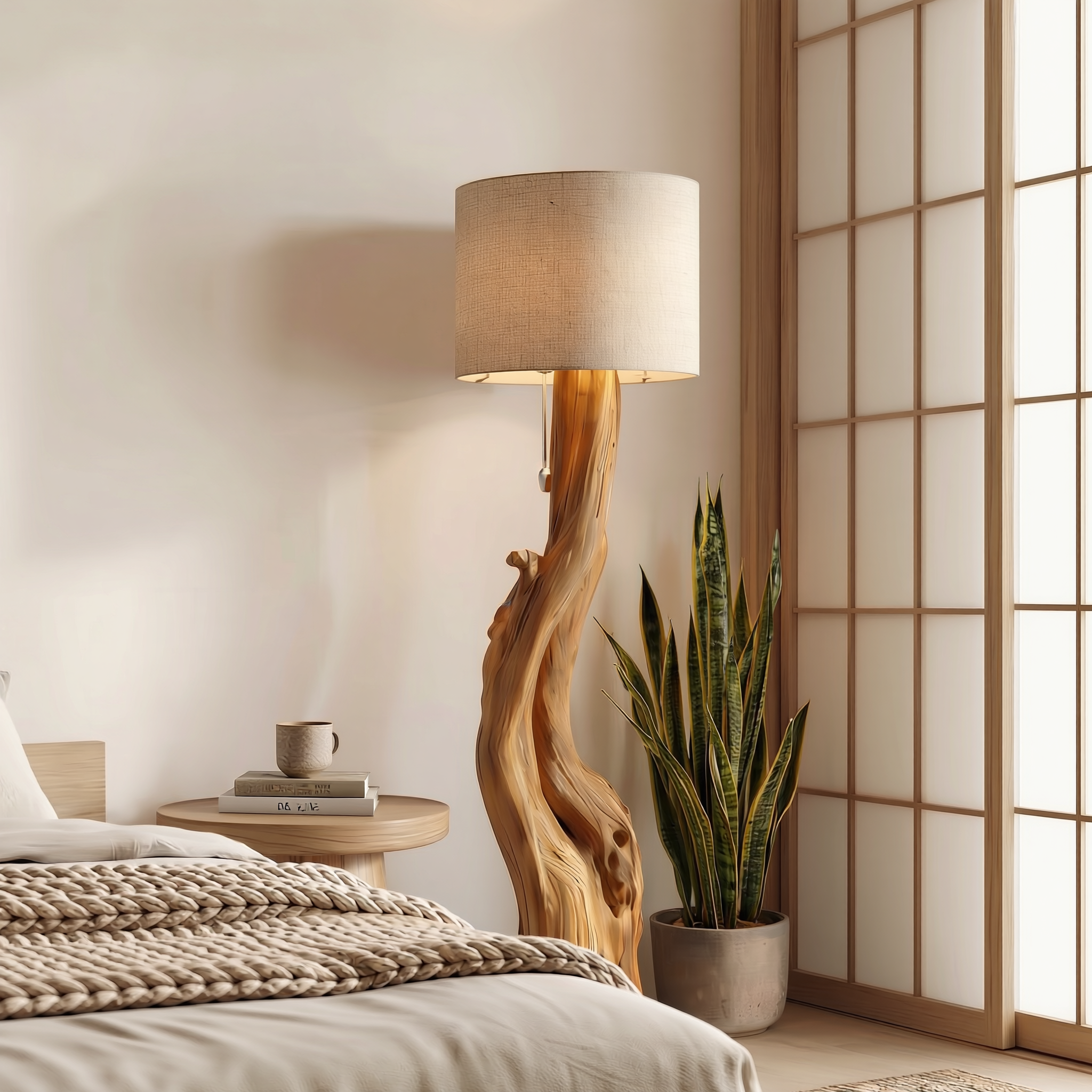 Organic Sculptural Floor Lamp For Bedroom And Living Room