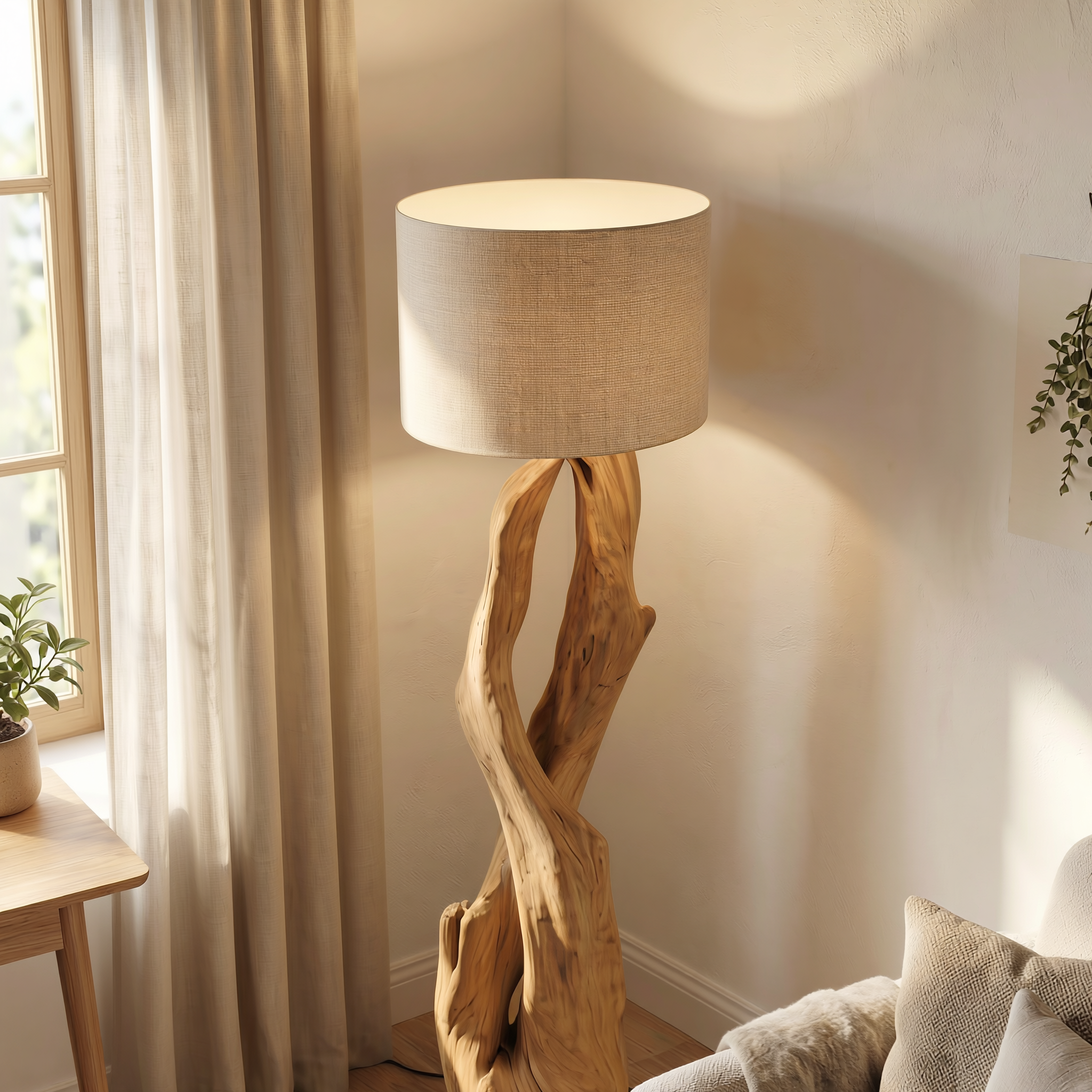 Luxury Organic Modern Sculptural Floor Lamp For Bedroom And Corner
