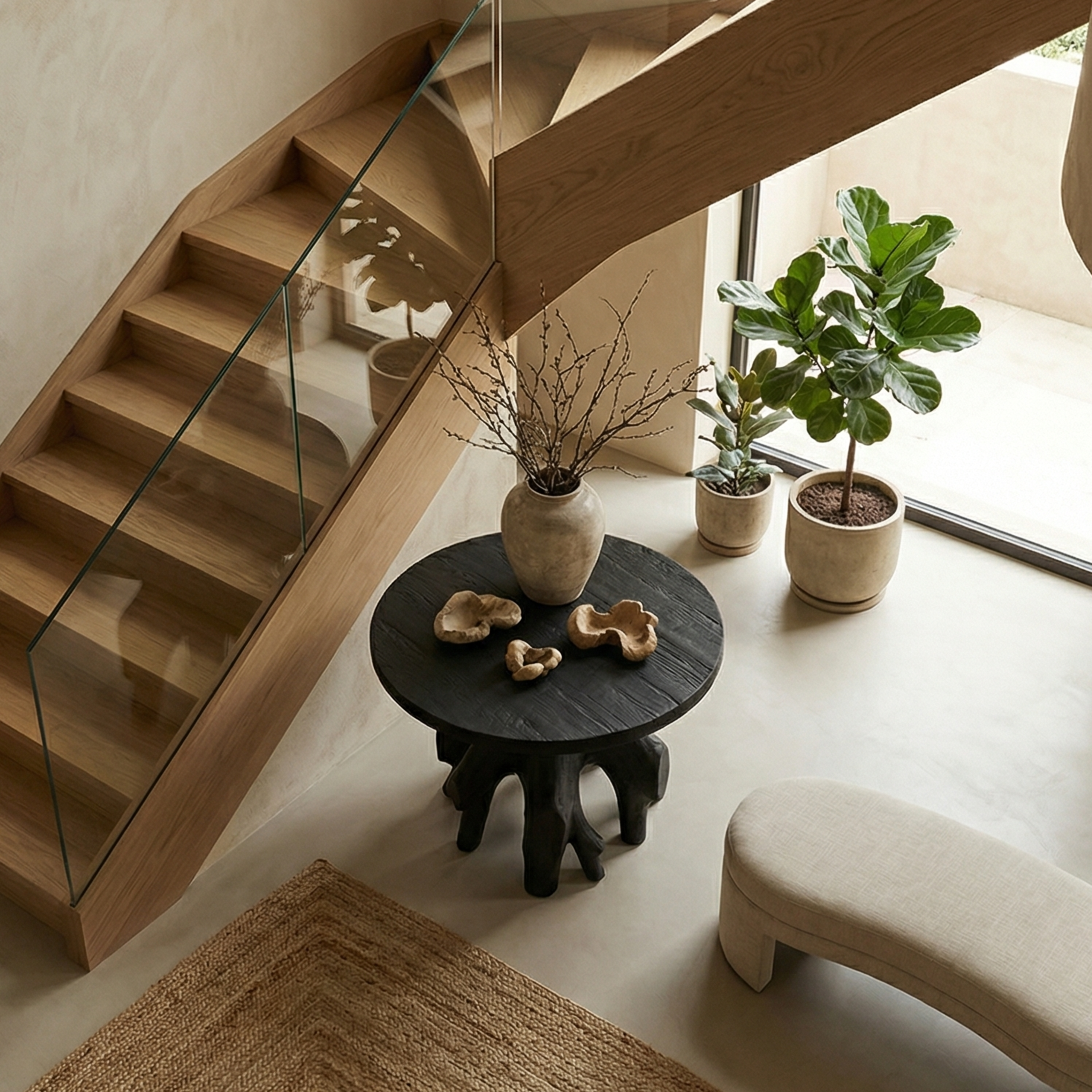 Organic Sculptural Foyer Table For Entryway Or Living Room