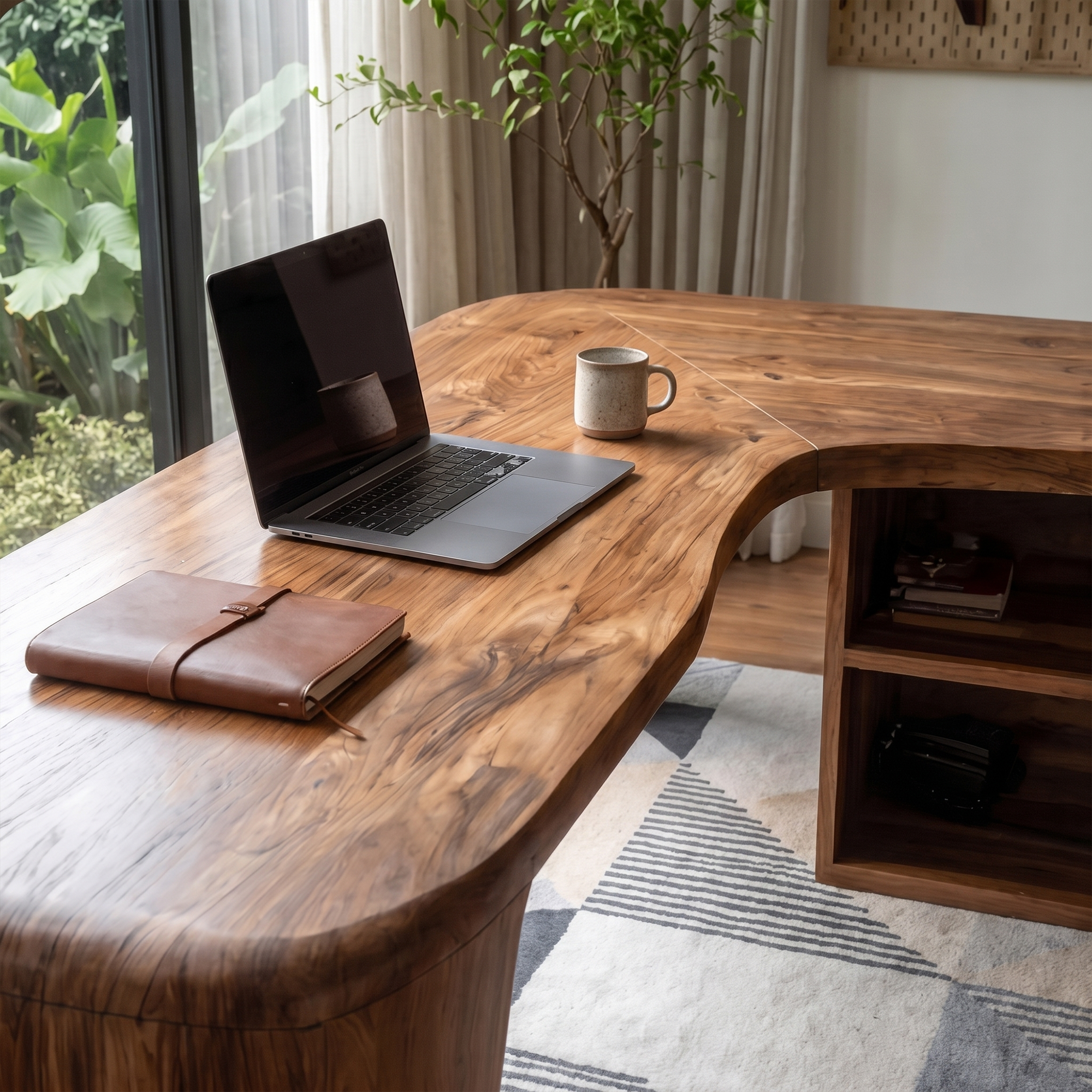 Organic Corner Desk Handcrafted Wood Design For Home Office