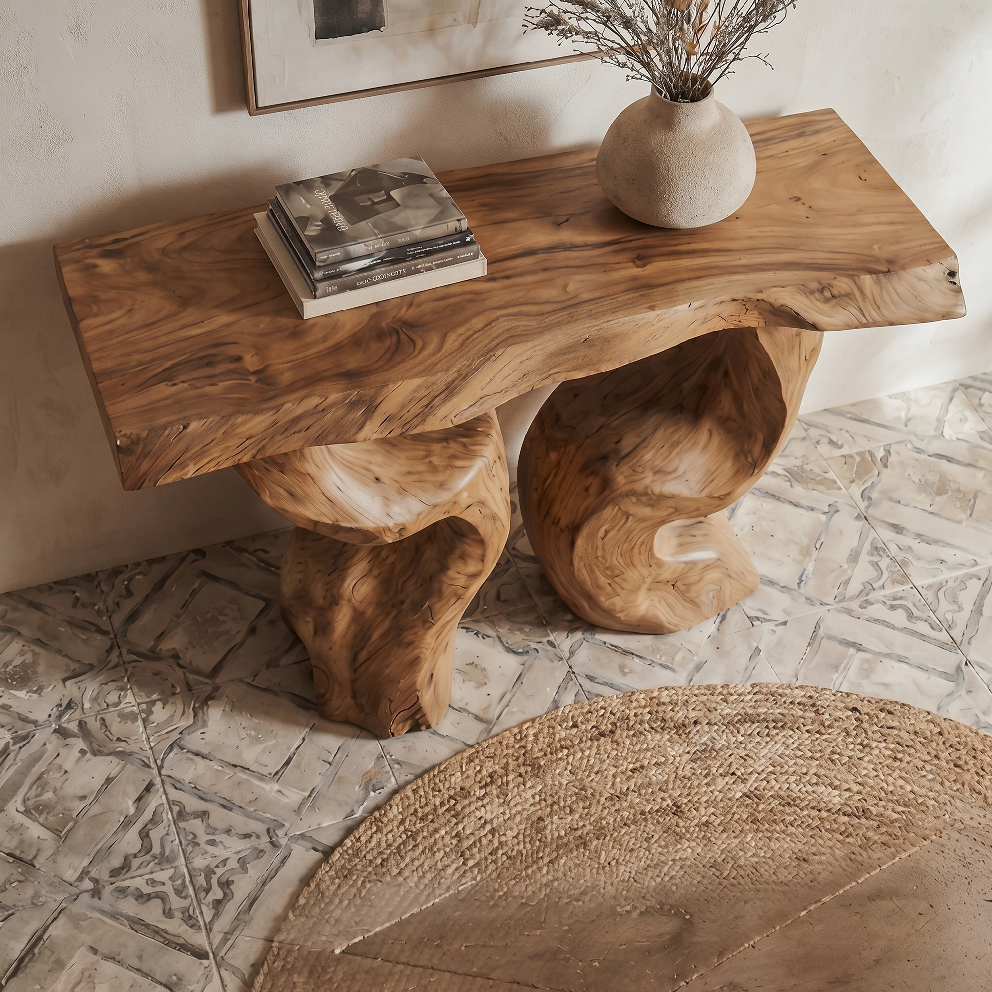 Modern Console Table Freeform Root Base For Entryway