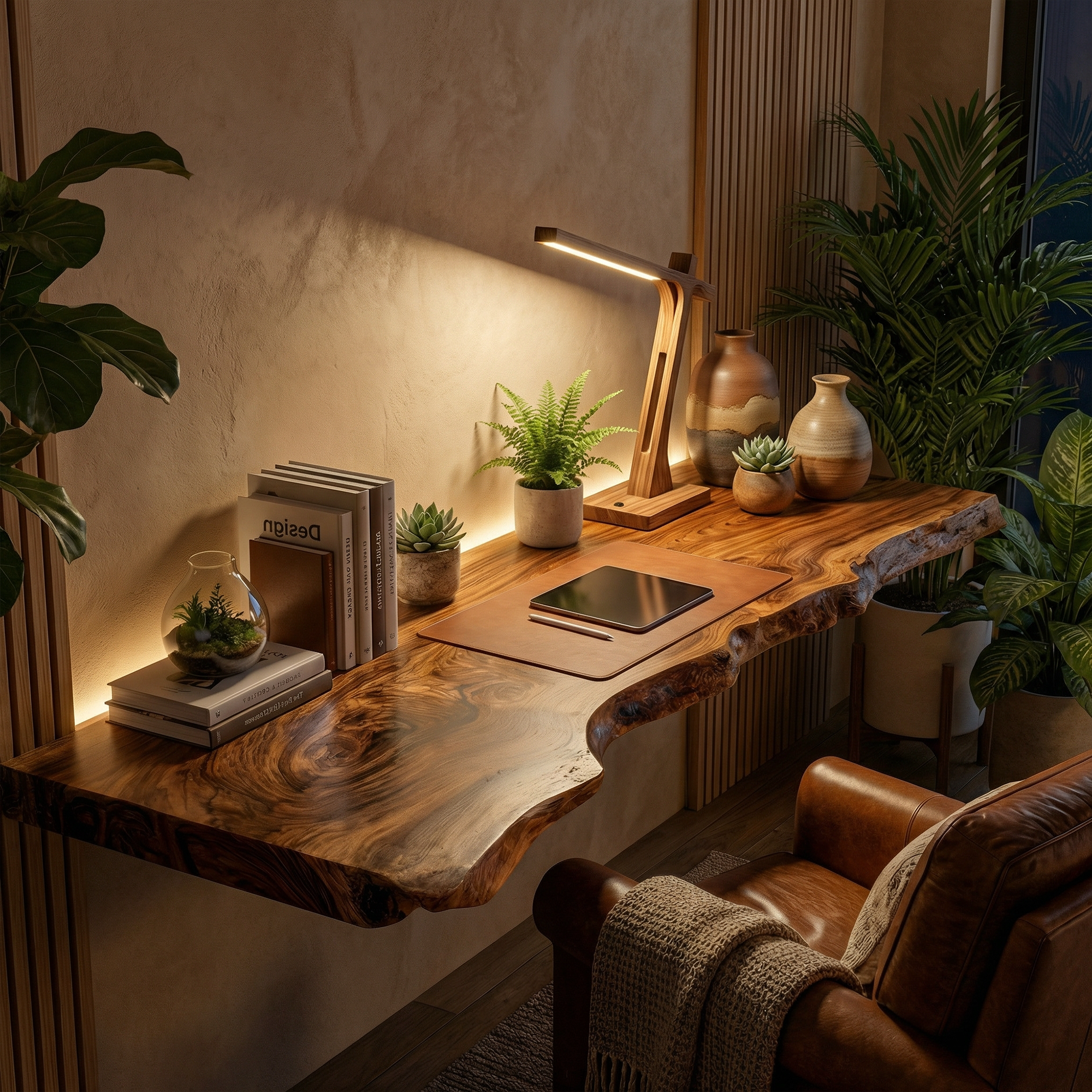Contemporary Rustic Floating Shelf Solid Wood Live Edge Corner Design Kitchen And Living Room