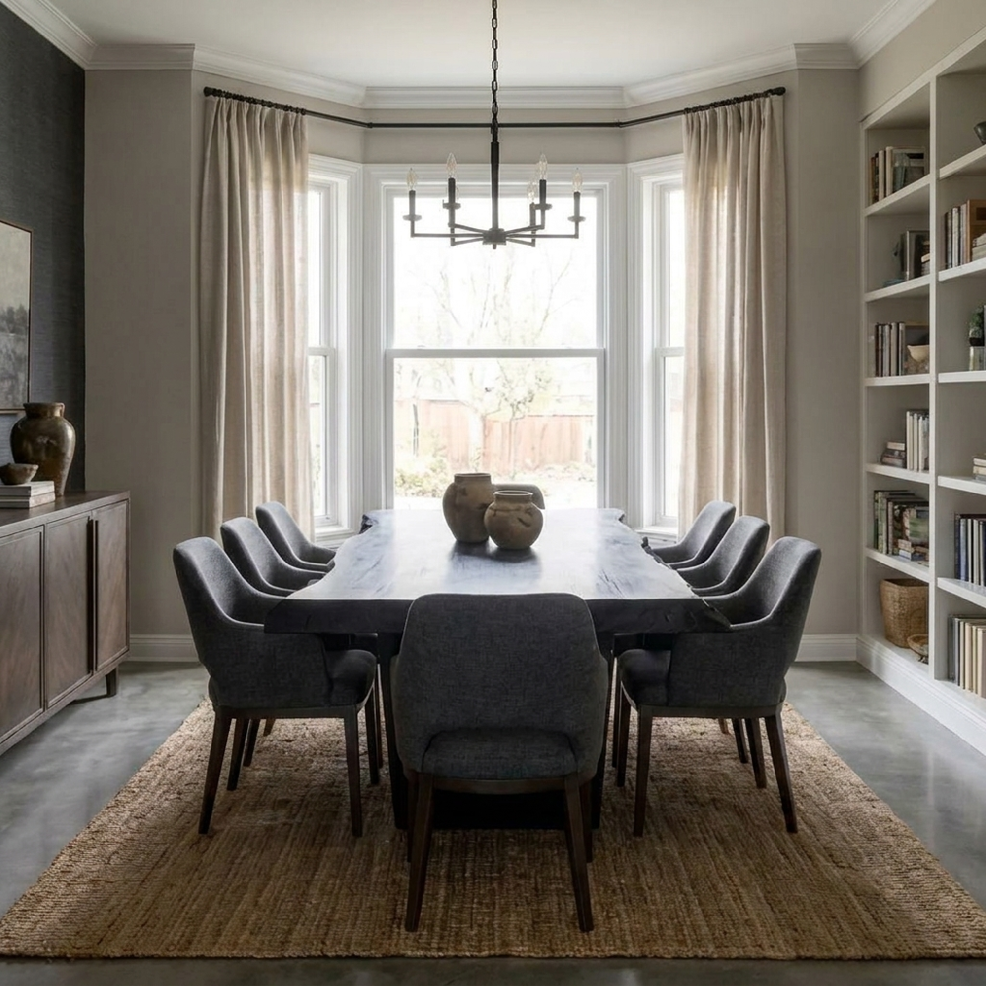 Mid Century Live Edge Table Dining Room