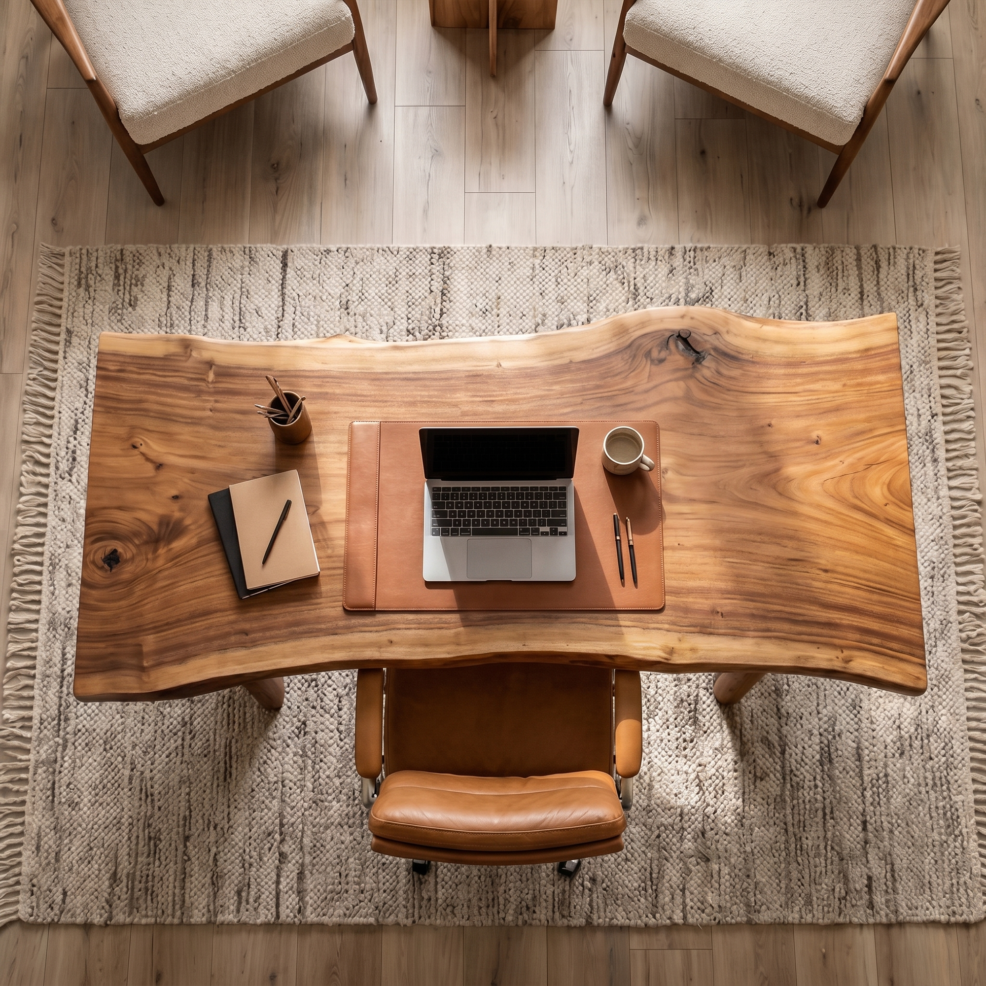 Nature Inspired Wooden Desk For Study Room And Home Office
