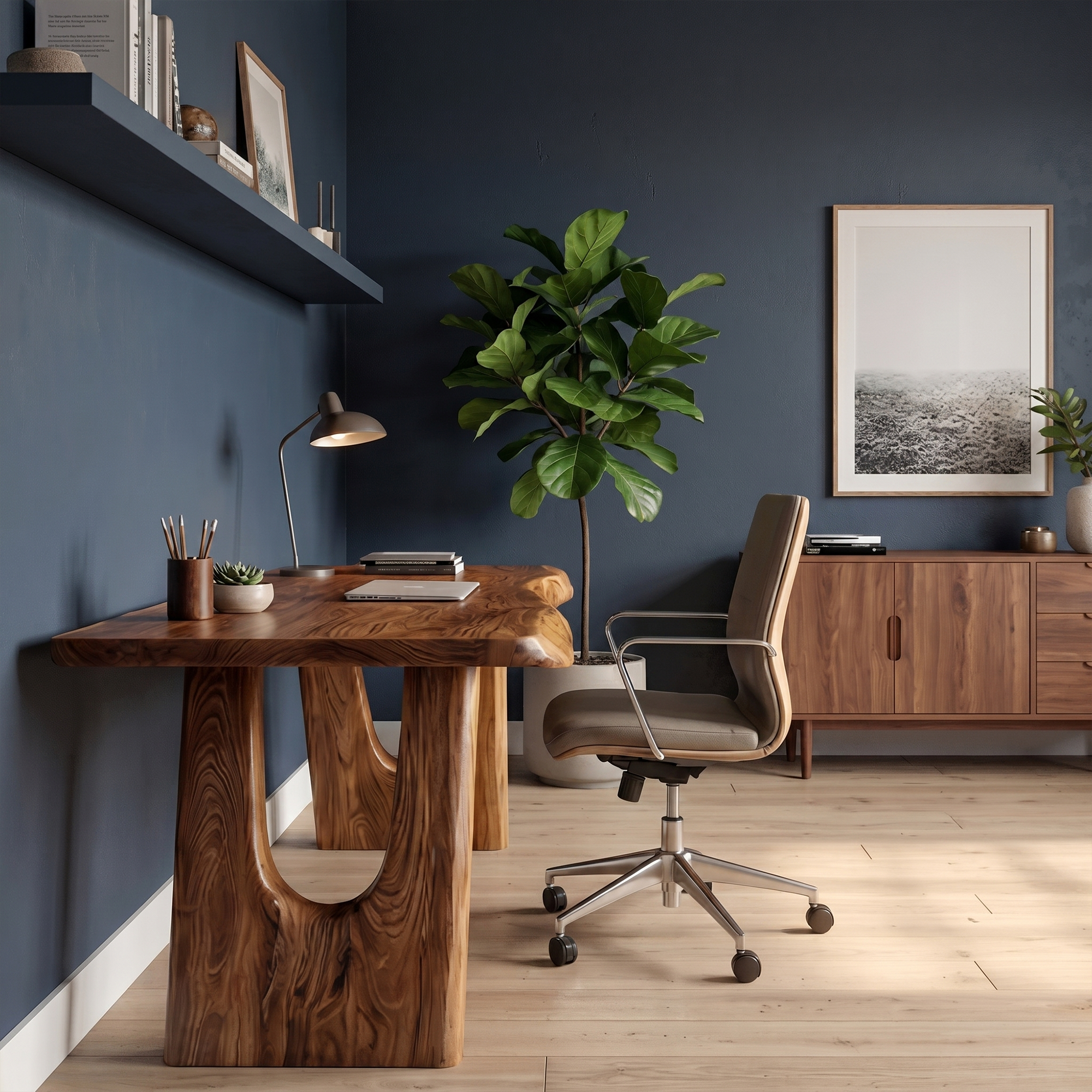 Rustic Wooden Desk For Home Office And Study Room Workspace
