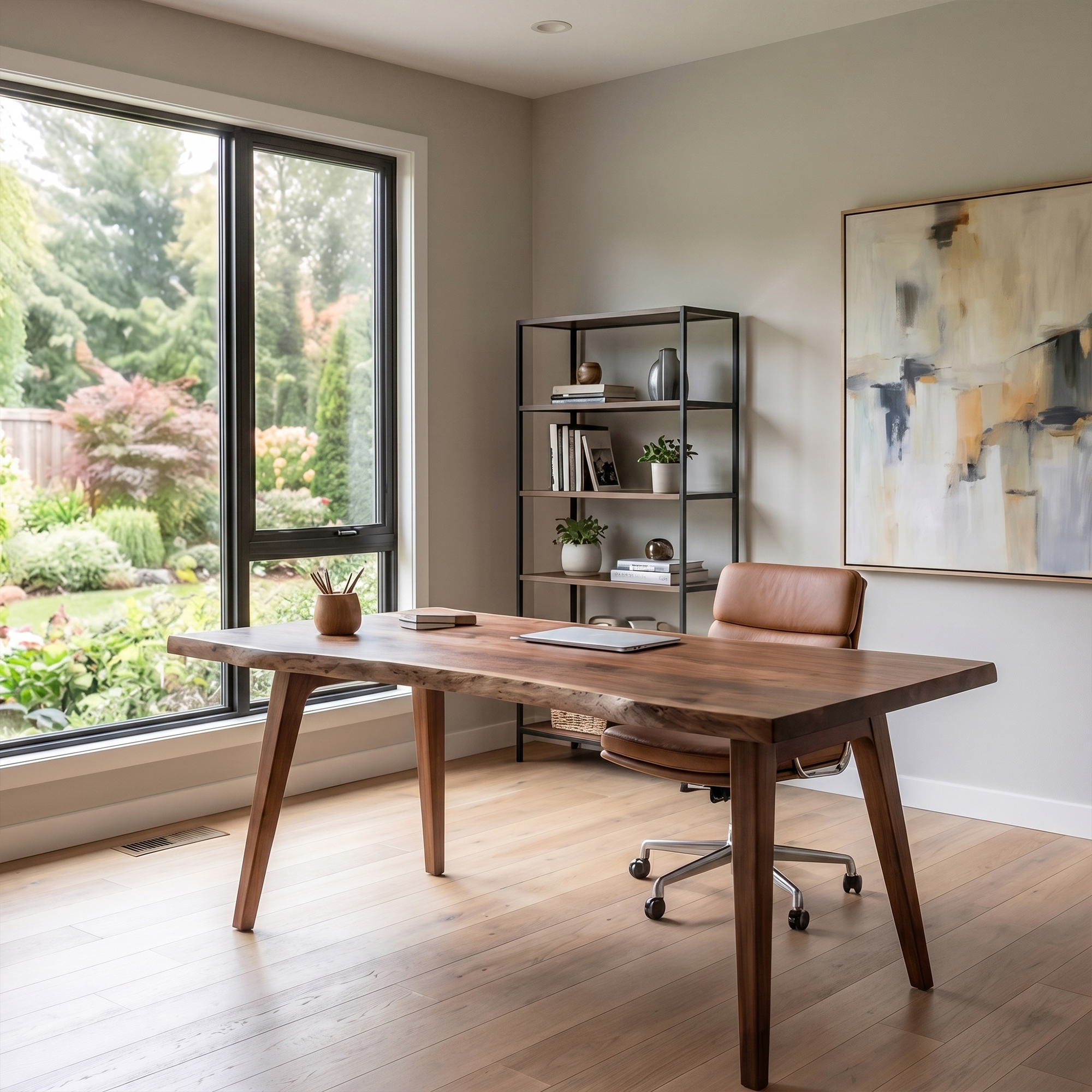 Rustic Solid Wood Desk For Home Office And Study Room