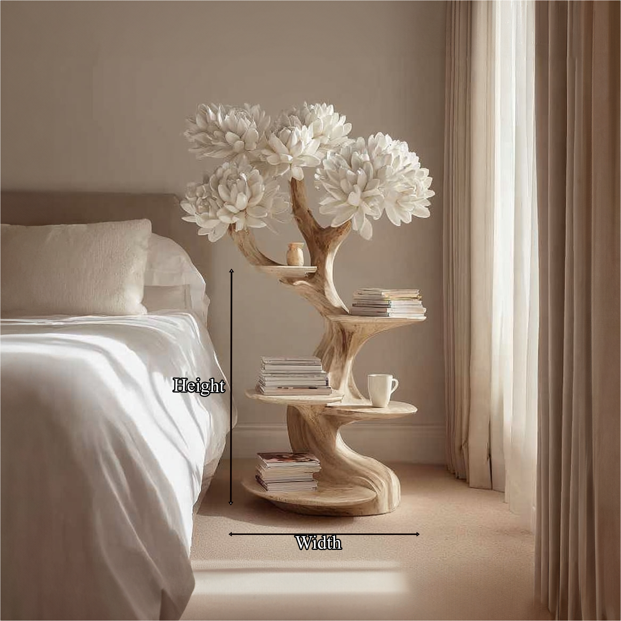 Rustic Tree Nightstand Bedroom Guest Room