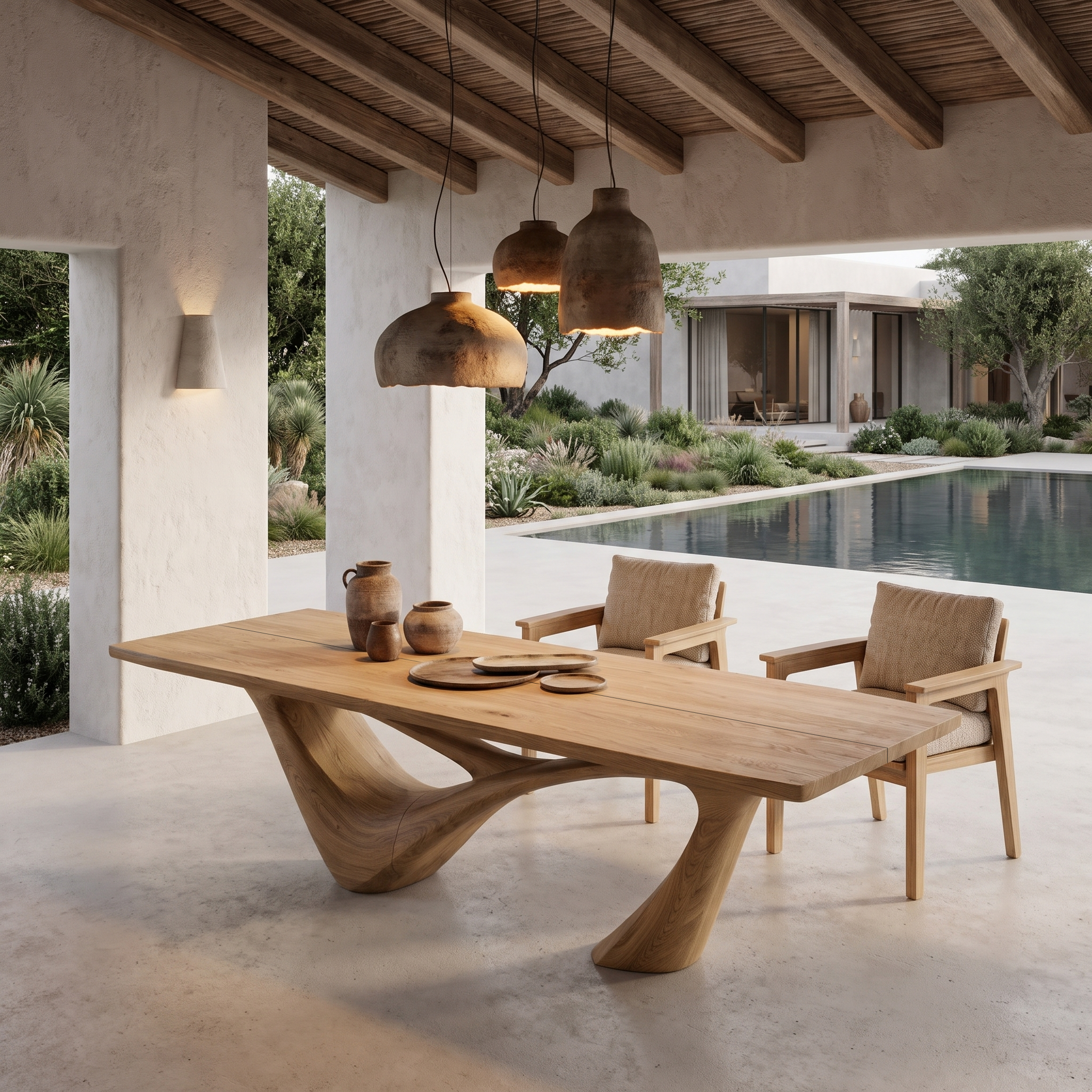 Minimalist Wing Pedestal Dining Table Solid Wood Dining Table For Dining Room