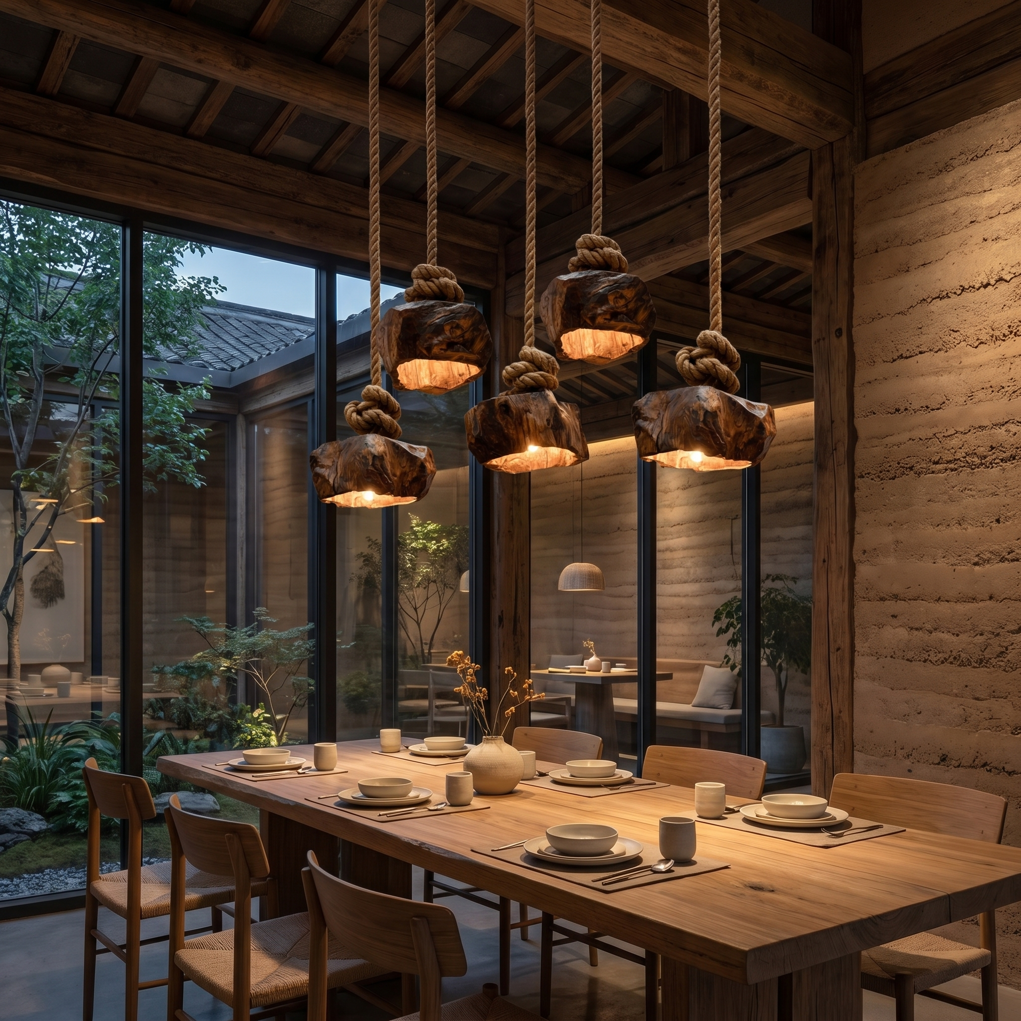 Rustic Organic Pendant Lamp For Dining Room And Kitchen