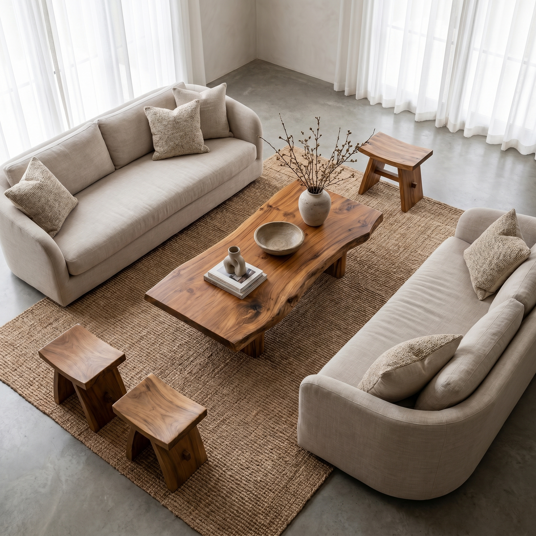 Rustic Wooden Coffee Table For Living Room