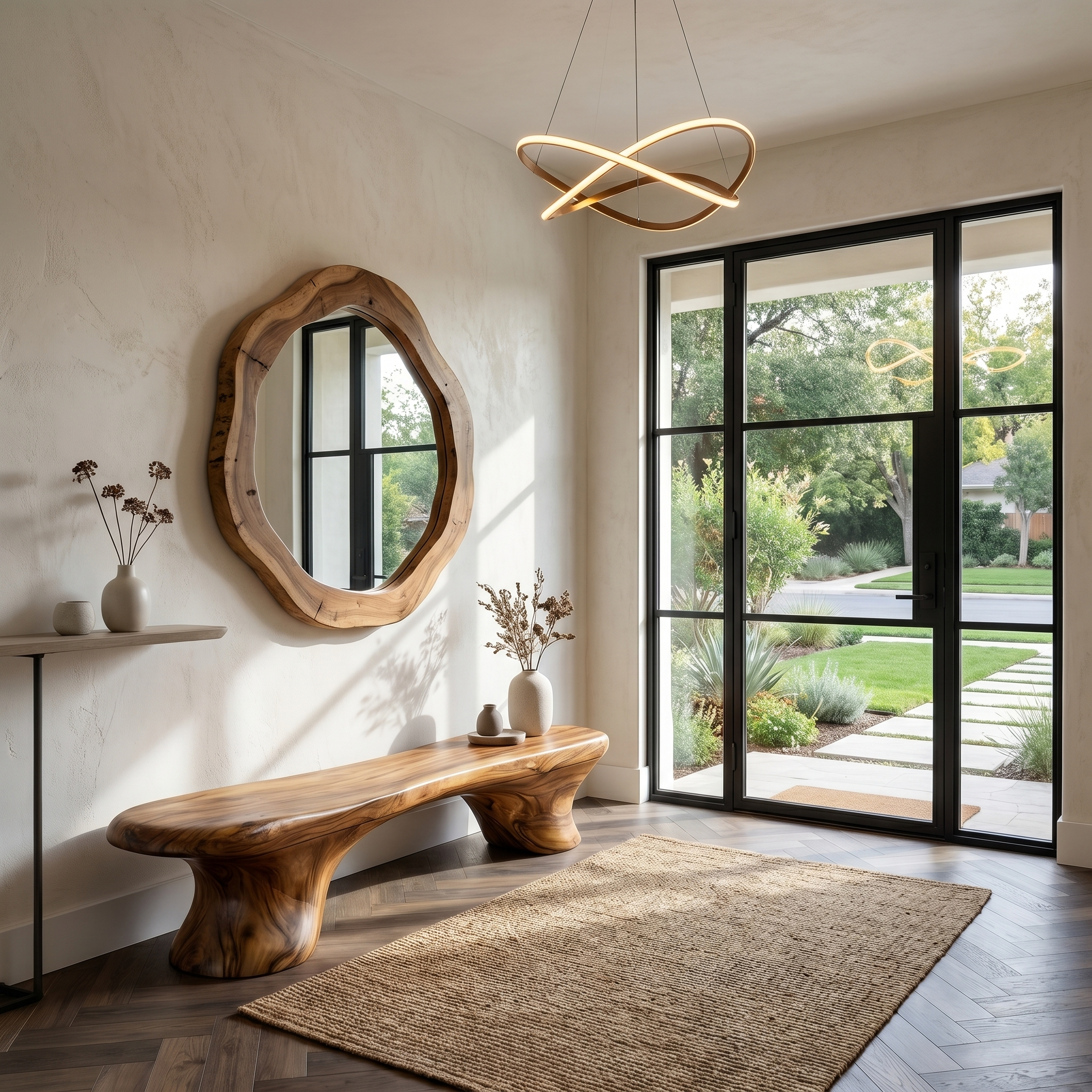 Organic Bench Natural Wood Accent Seating For Home