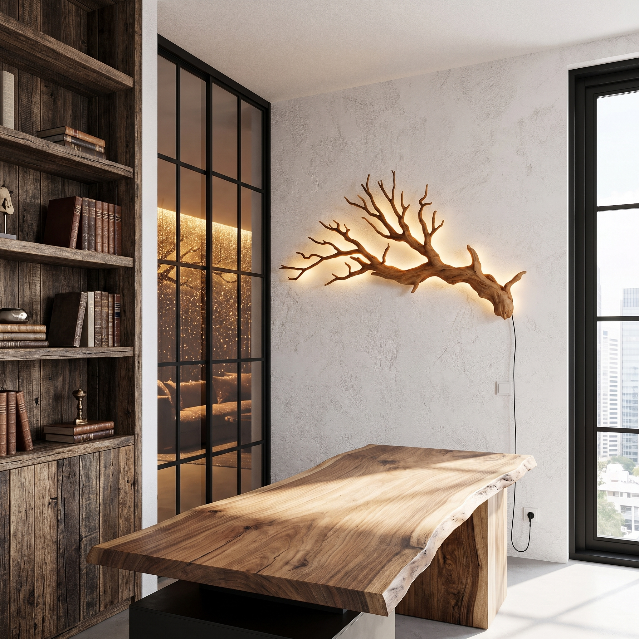 Sculptural Wall Light With Nature Inspired Tree Branch Design For Entryway
