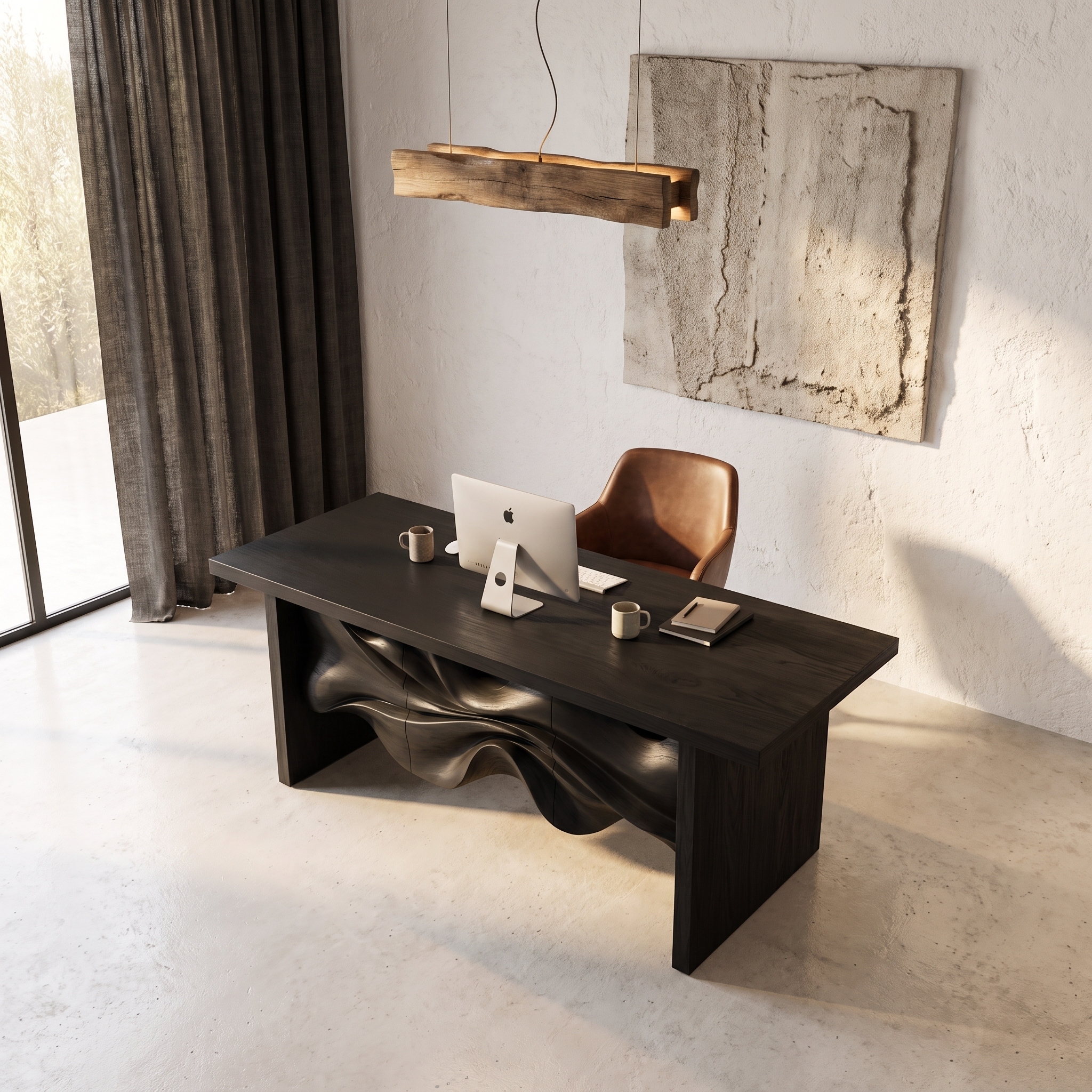 Minimalist Writing Desk Handcrafted Storage Design For Home Office