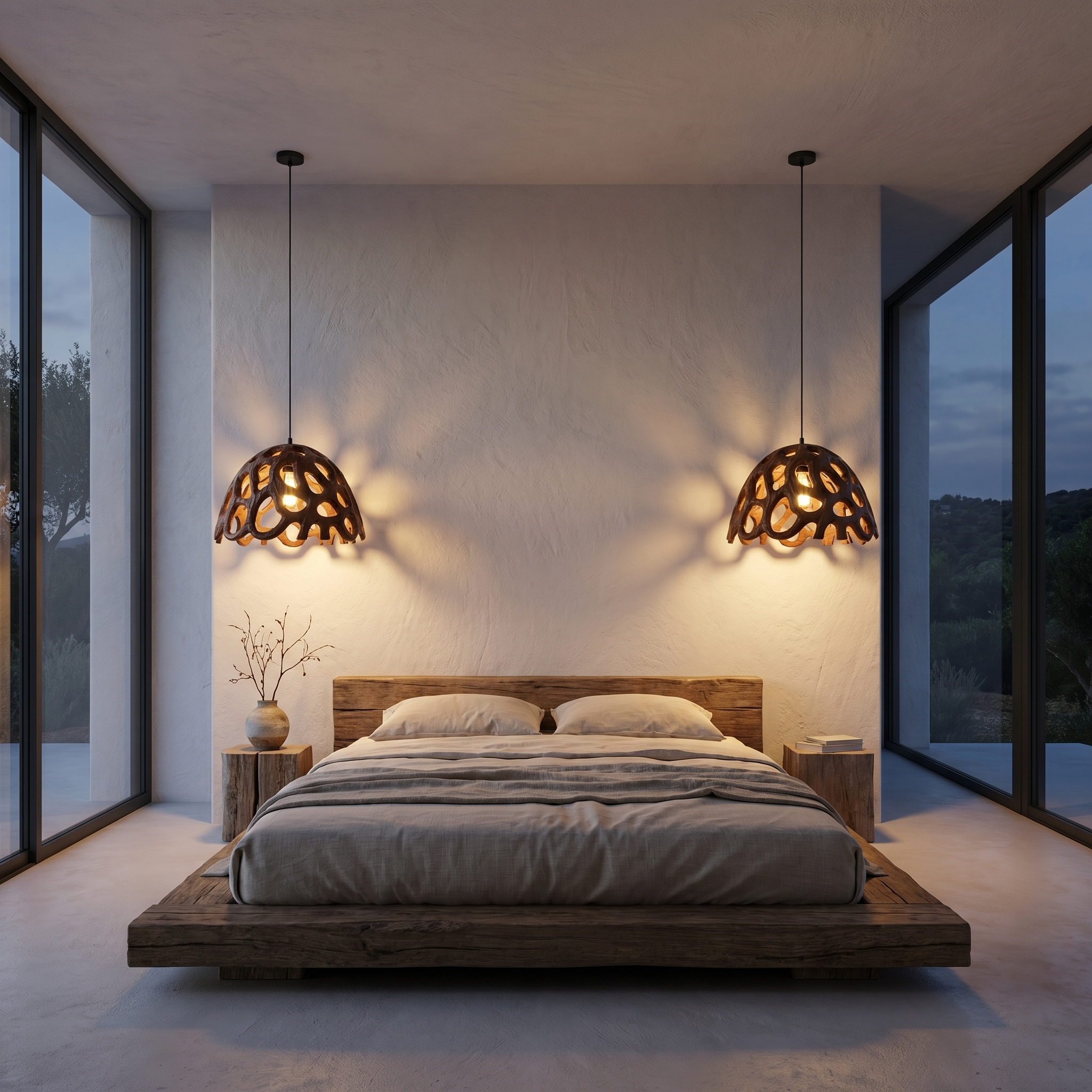 Organic Pendant Lamp With Perforated Sculptural Design For Dining Room And Kitchen
