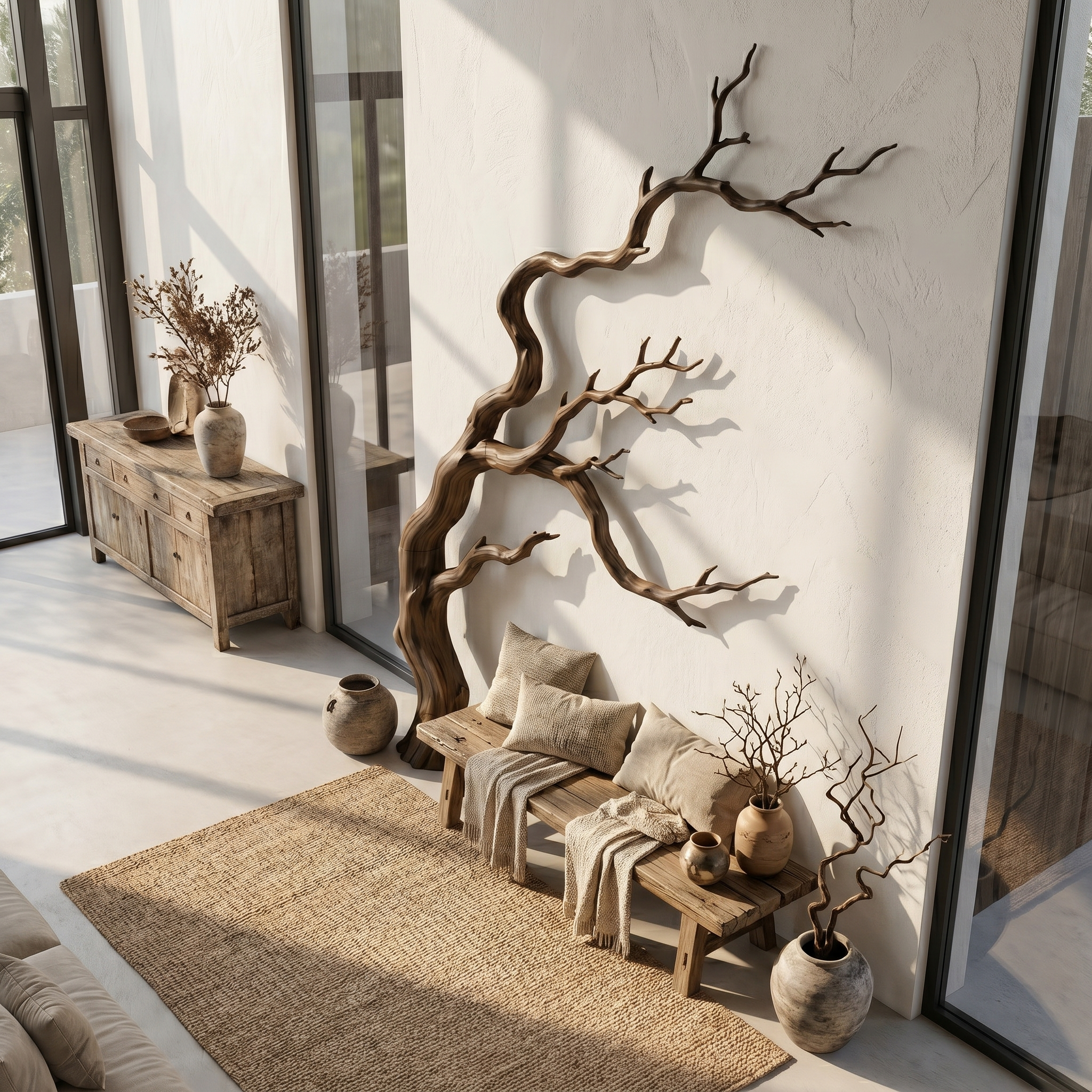 Contemporary Wall Decor Tree Branch Sculpture For Bedroom