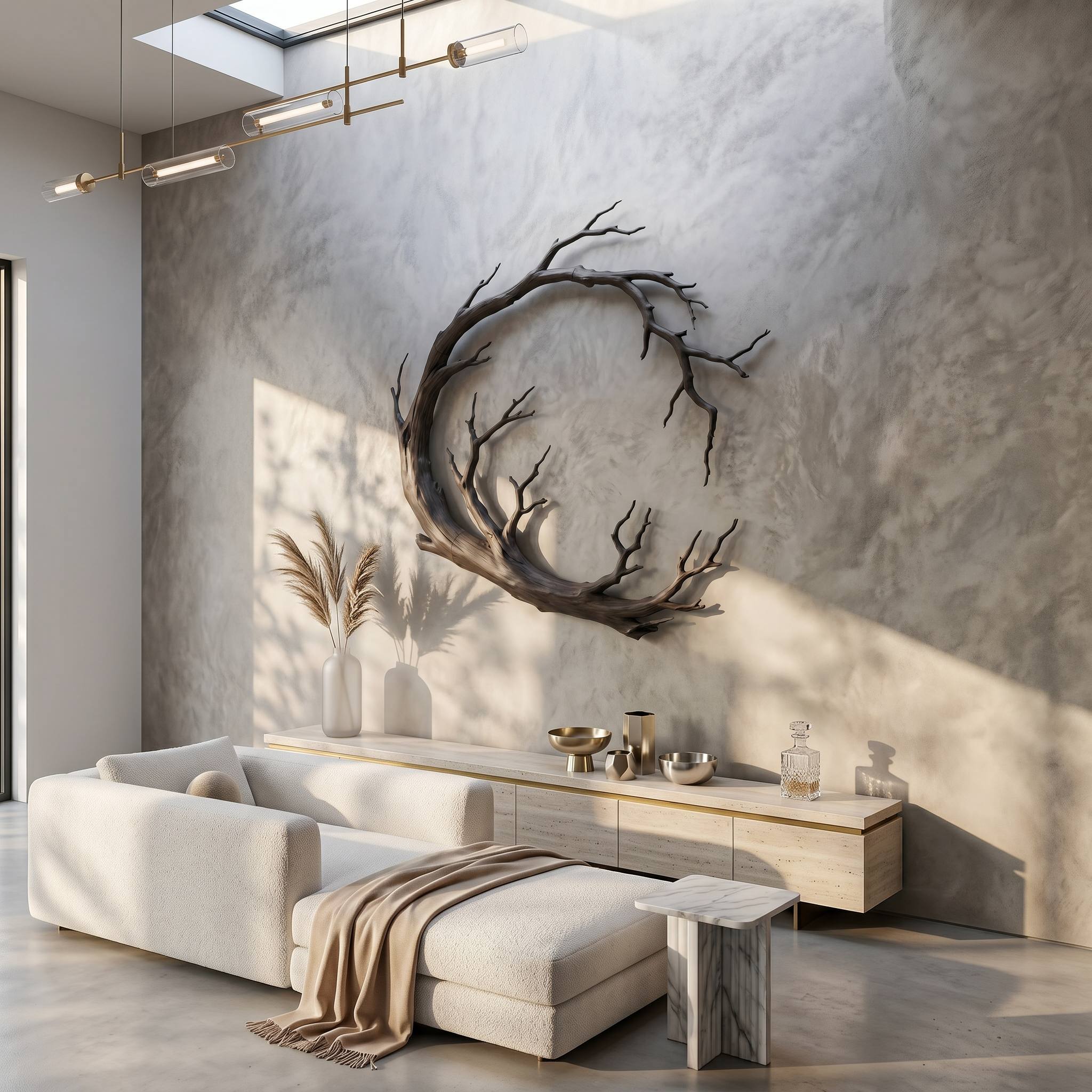 Nature Inspired Wall Decor Organic Branch Ring For Living Room