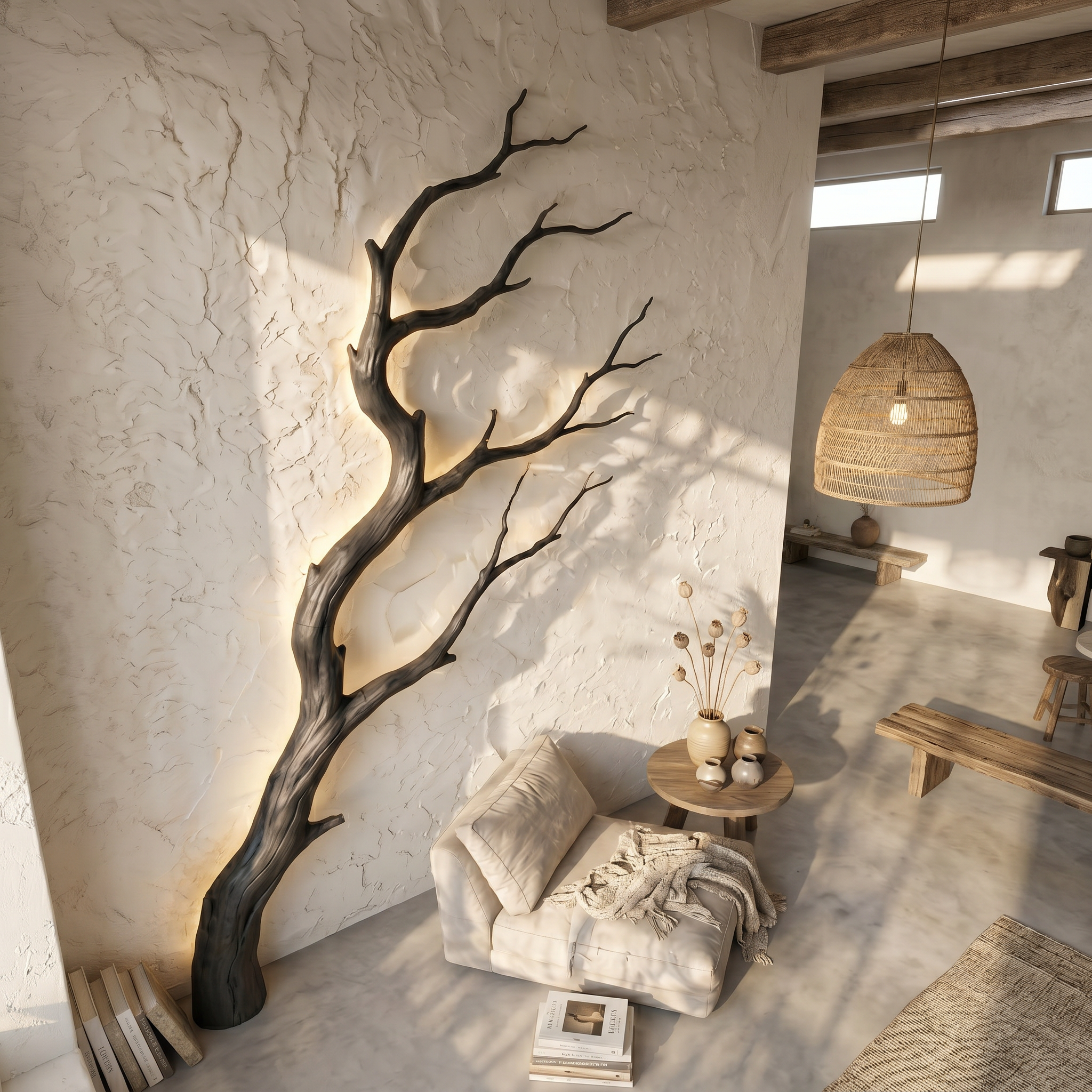 Organic Modern Wall Decor Sculptural Tree Branch For Entryway