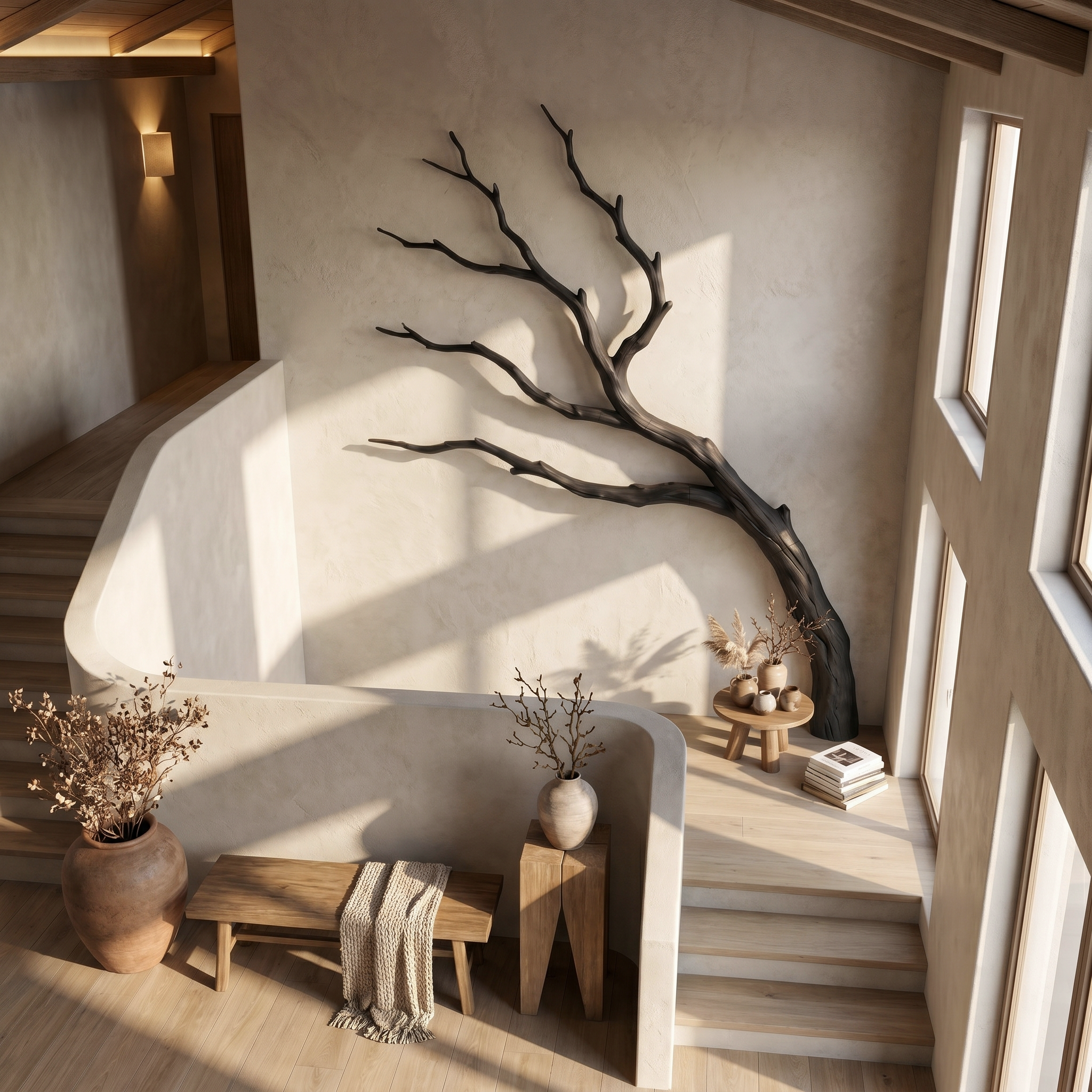 Contemporary Wall Decor Natural Tree Branch Form For Living Room