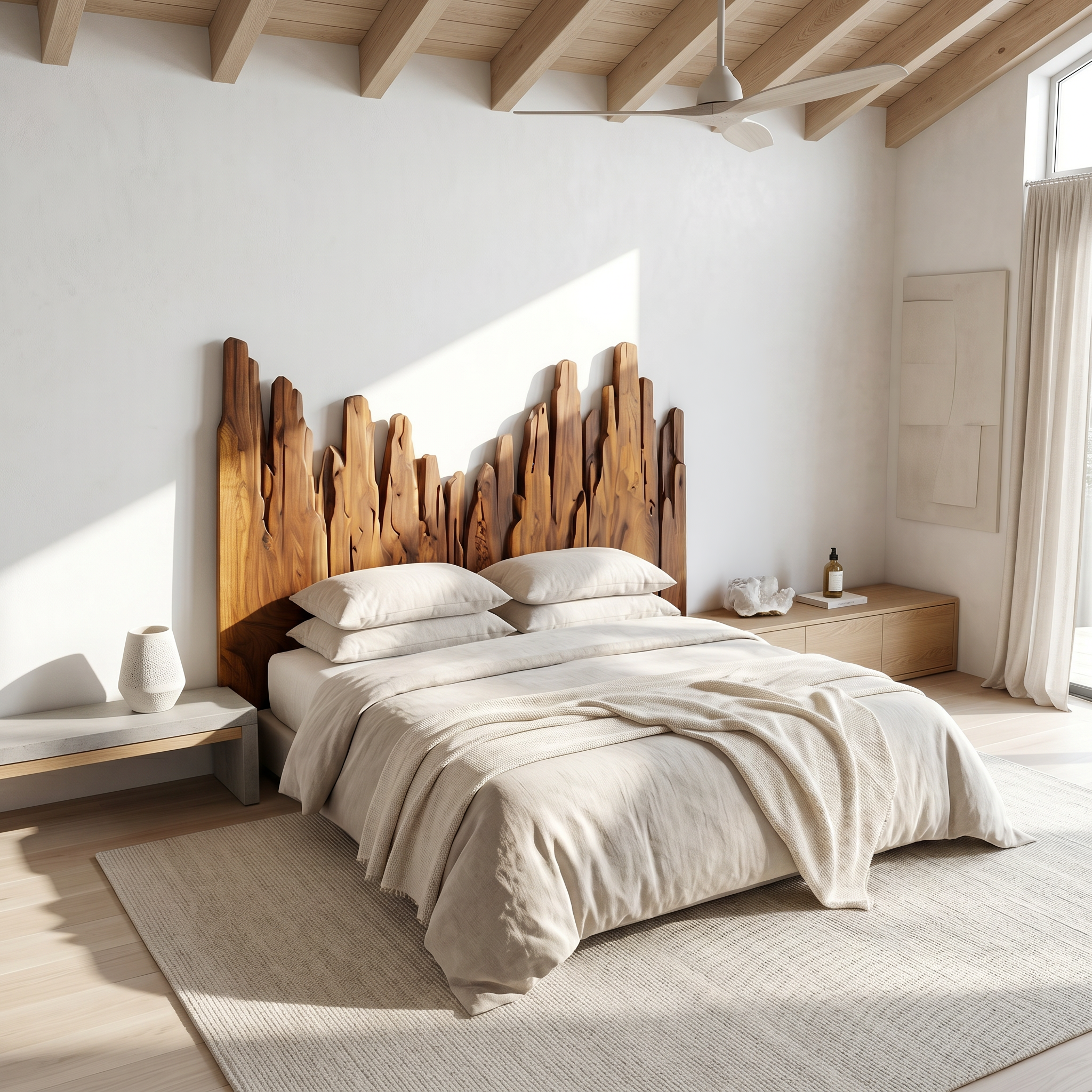 Rustic Skyline Headboard Wooden Bed Headboard For Bedroom