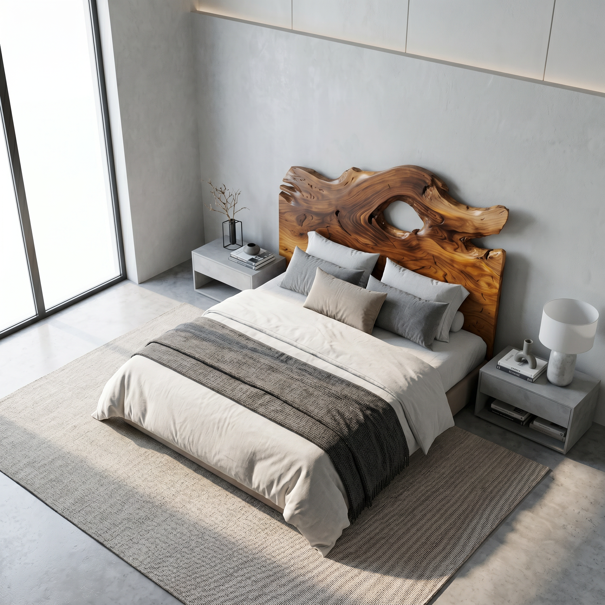 Organic Driftwood Headboard Wooden Bed Headboard For Bedroom