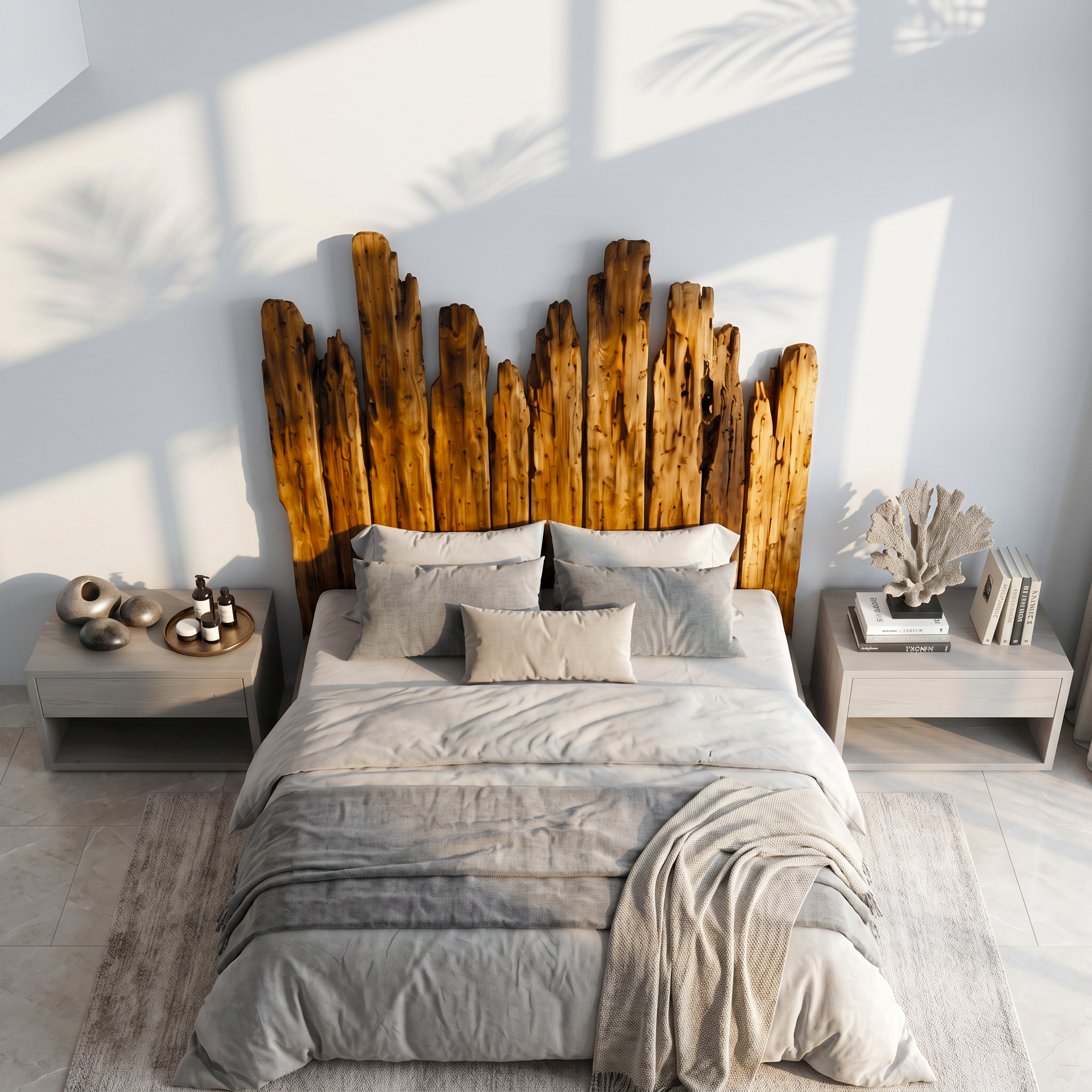 Rustic Skyline Headboard Wooden Bed Headboard For Bedroom