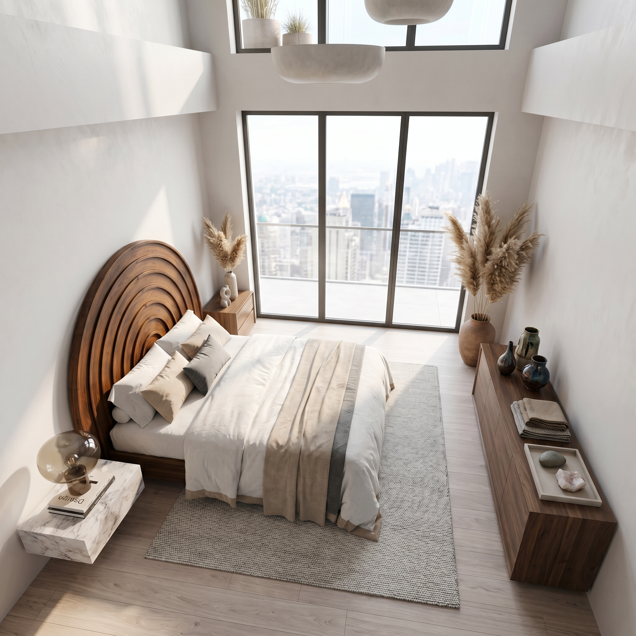 Contemporary Arched Headboard Wooden Bed Headboard For Bedroom