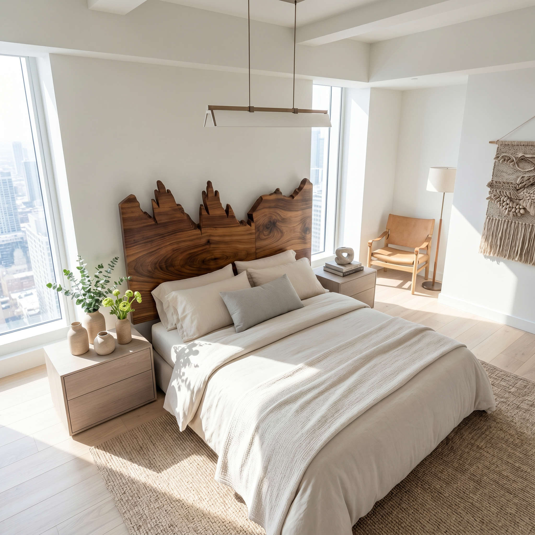 Rustic Mountain Ridge Headboard Wooden Bed Headboard For Bedroom