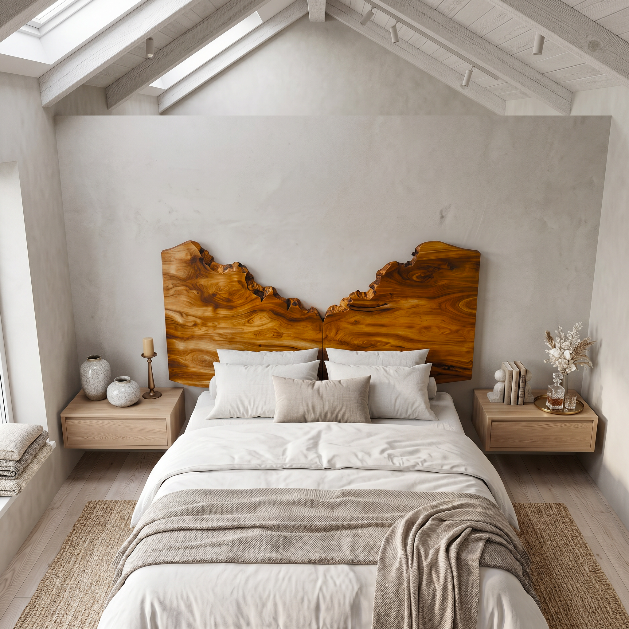 Organic Live Edge Headboard Wooden Bed Headboard For Bedroom