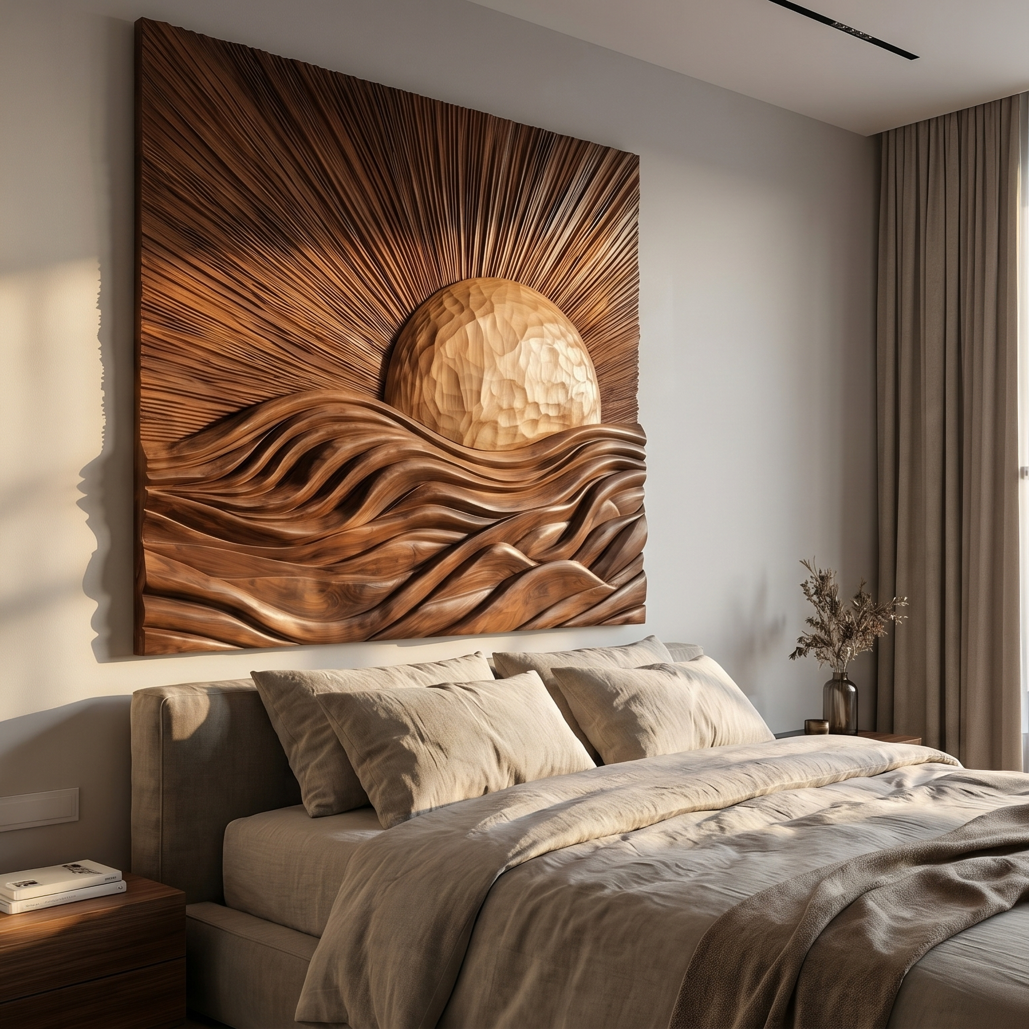 Organic Sunrise Wall Art Panel For Living Room And Entryway